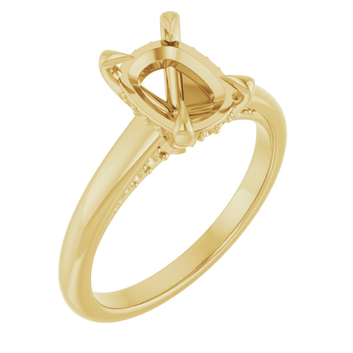 Claw-Prong Hidden Halo-Style Engagement Ring