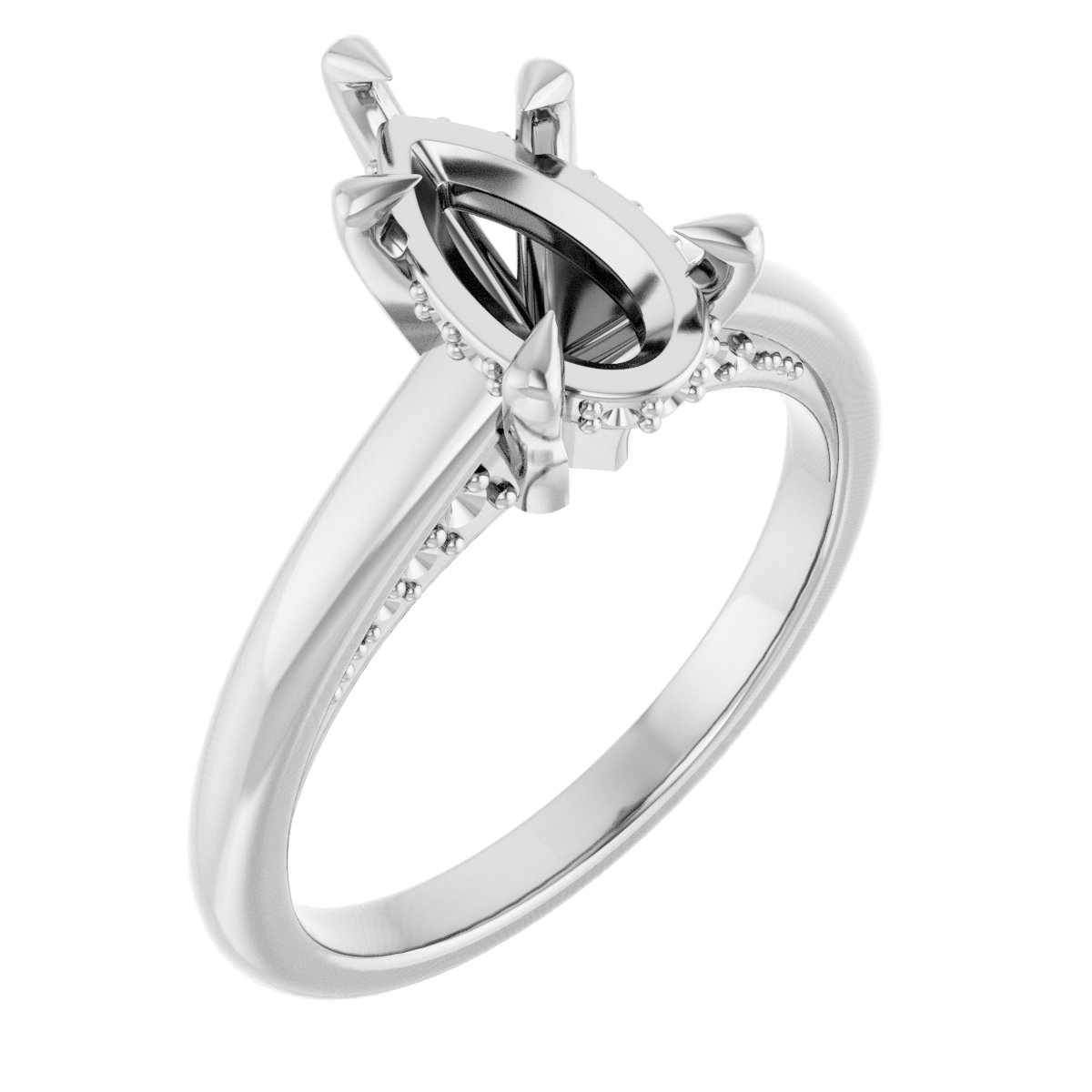 Claw-Prong Hidden Halo-Style Engagement Ring