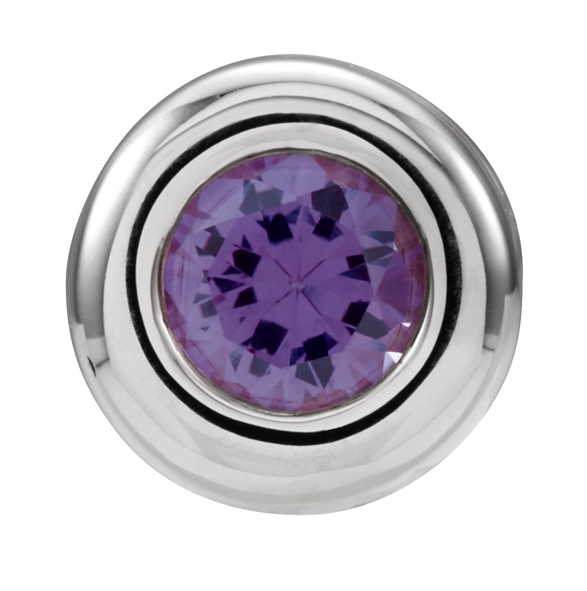 14K White 4 mm Round Imitation Alexandrite Birthstone Slide Pendant Ref. 2491891