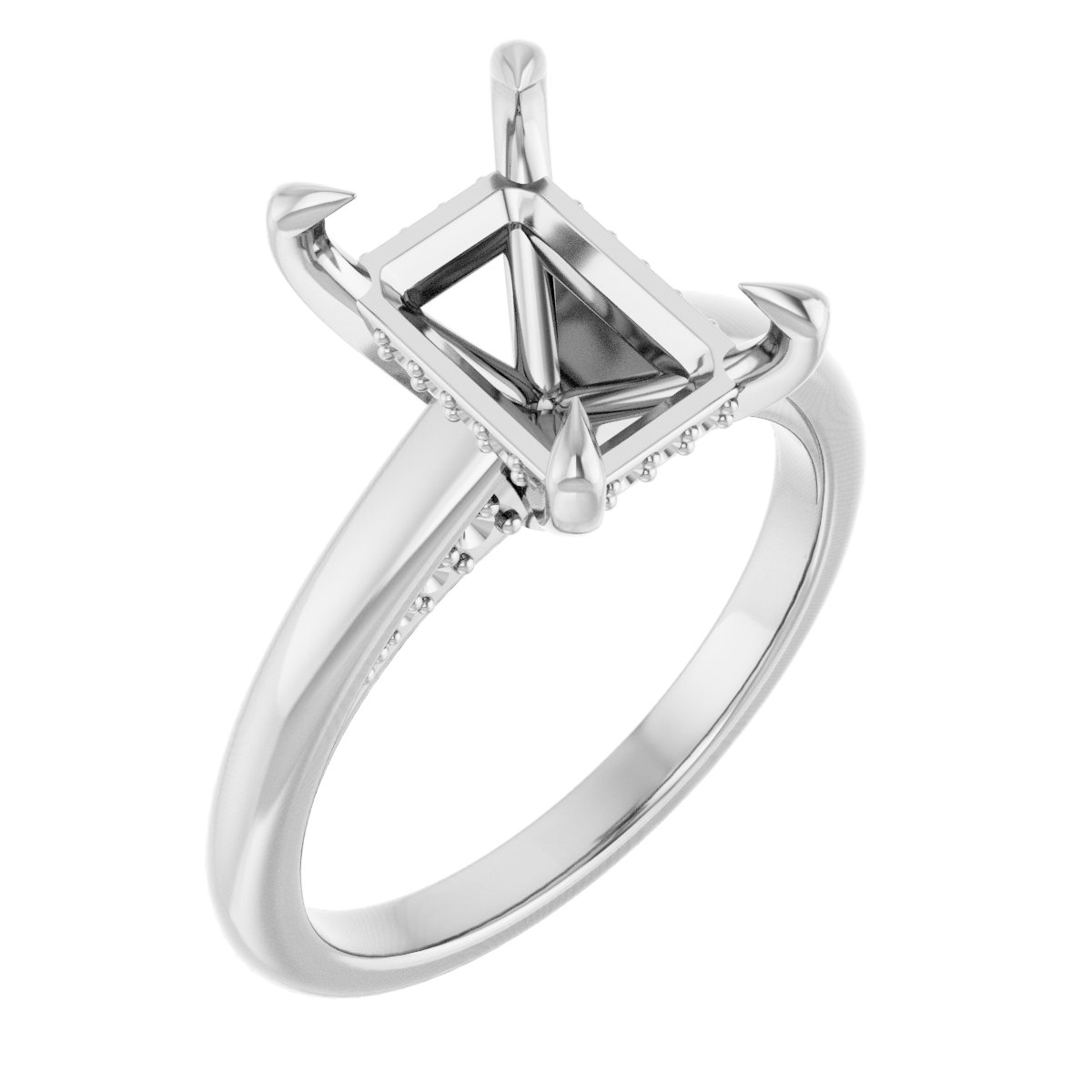 Claw-Prong Hidden Halo-Style Engagement Ring