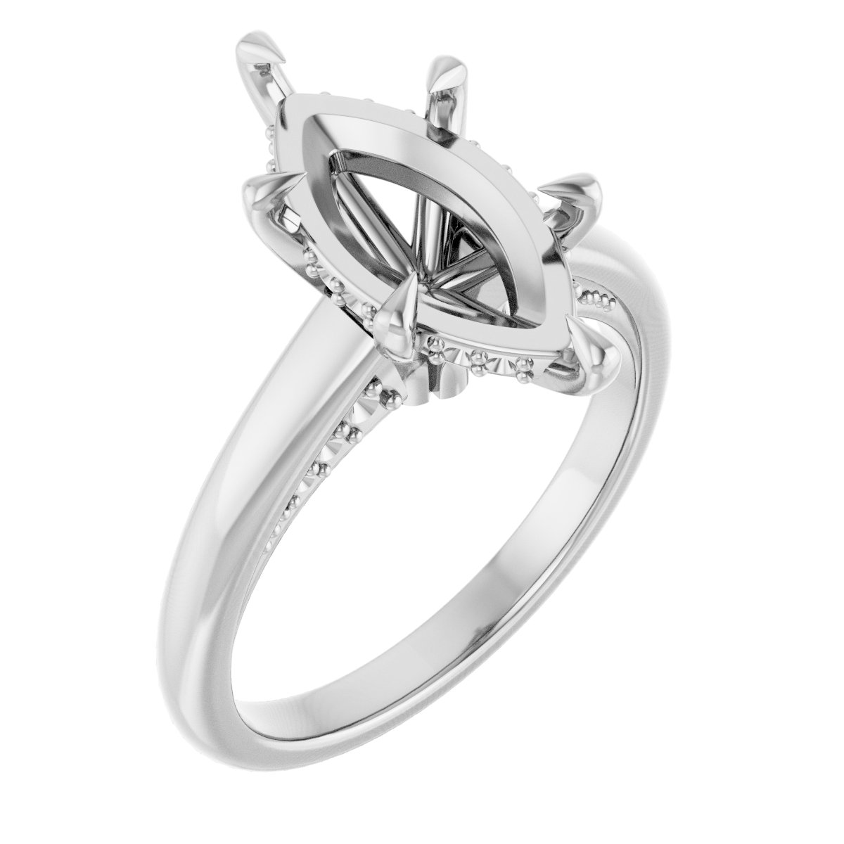 Claw-Prong Hidden Halo-Style Engagement Ring
