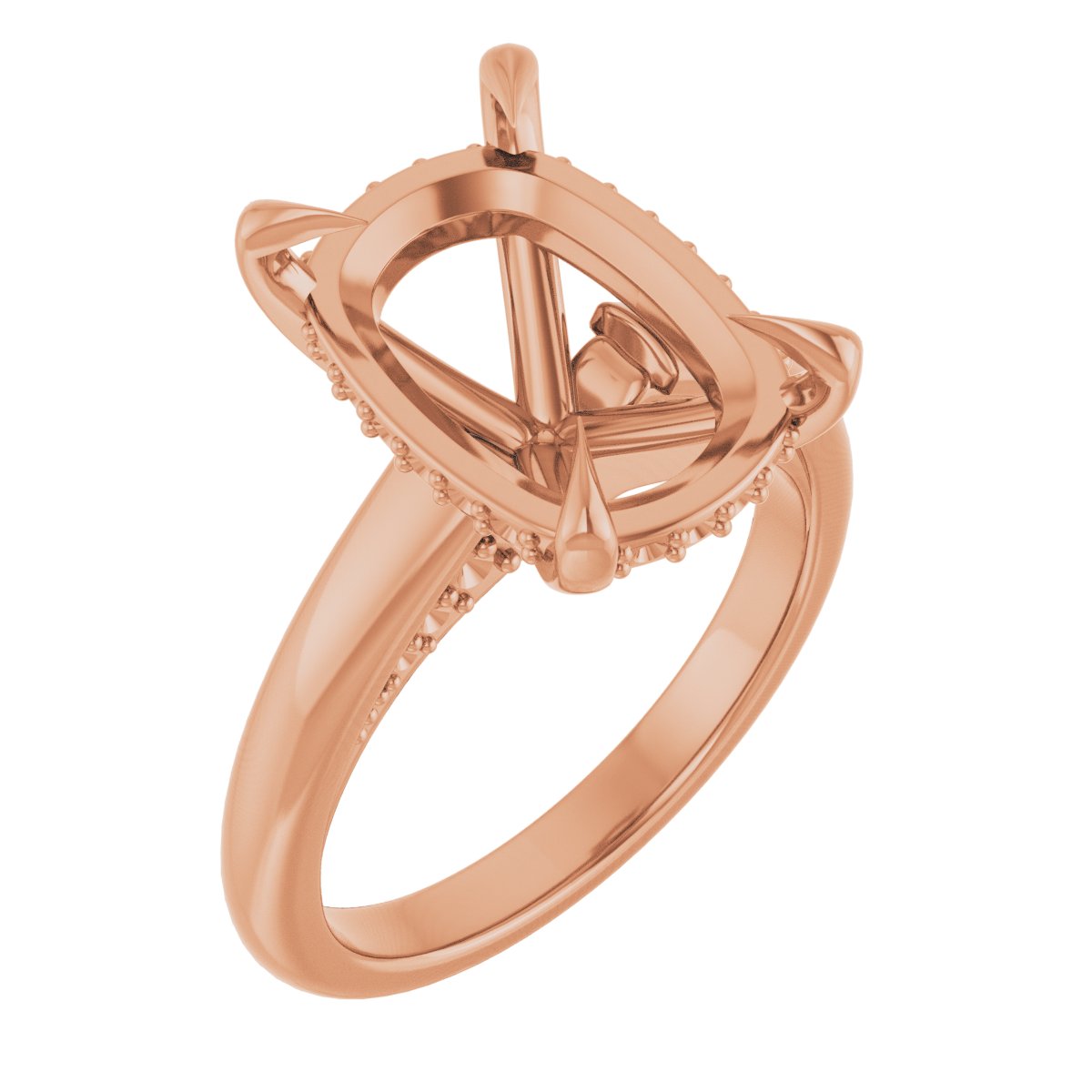 Claw-Prong Hidden Halo-Style Engagement Ring
