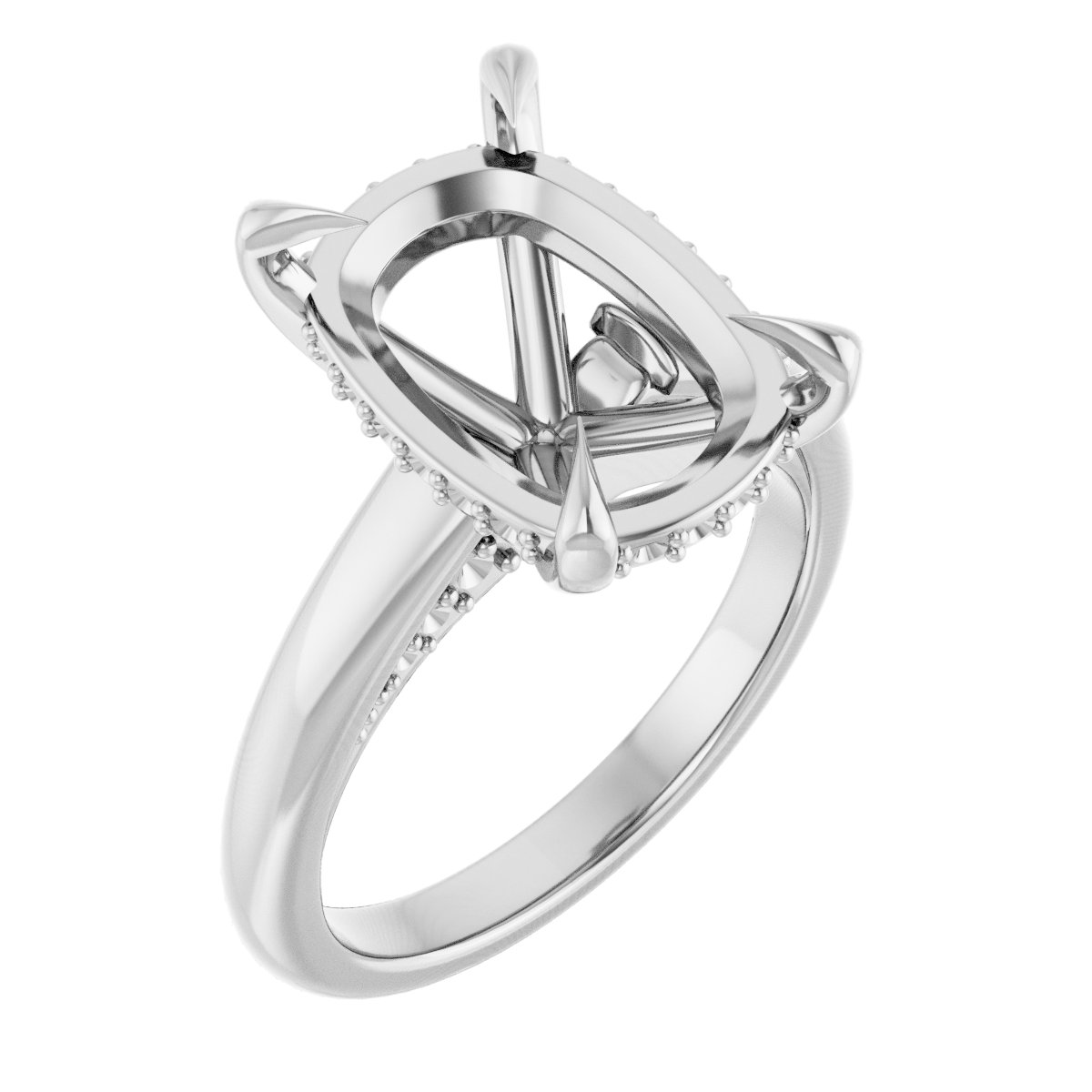 Claw-Prong Hidden Halo-Style Engagement Ring