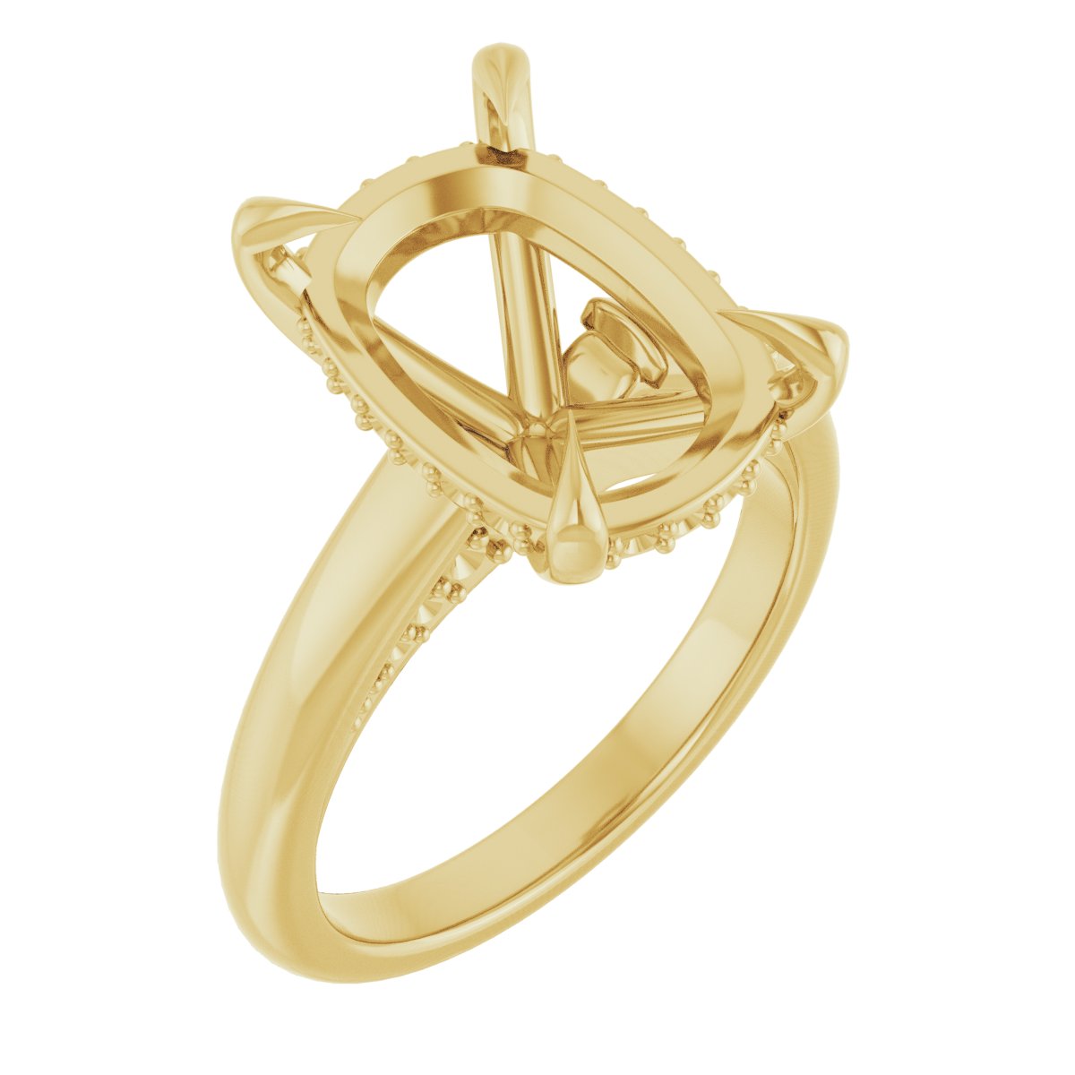 Claw-Prong Hidden Halo-Style Engagement Ring