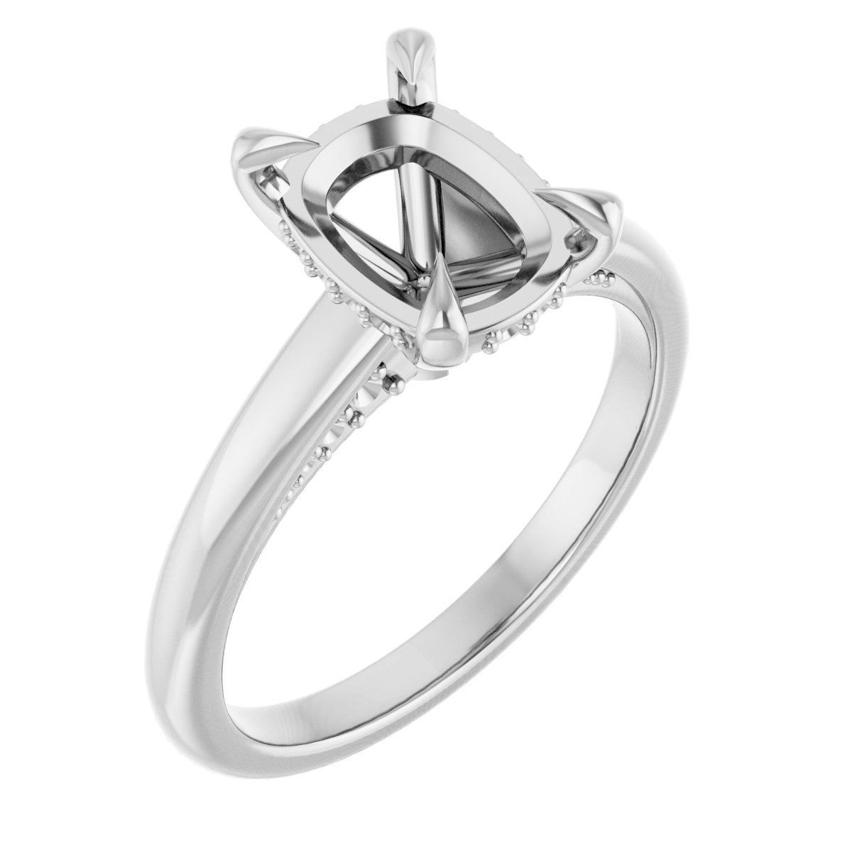 Claw-Prong Hidden Halo-Style Engagement Ring