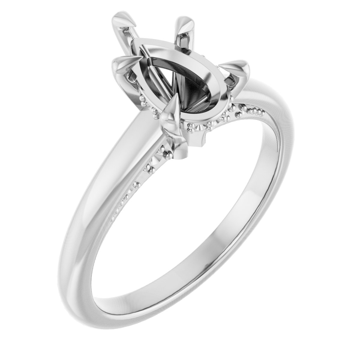 Claw-Prong Hidden Halo-Style Engagement Ring