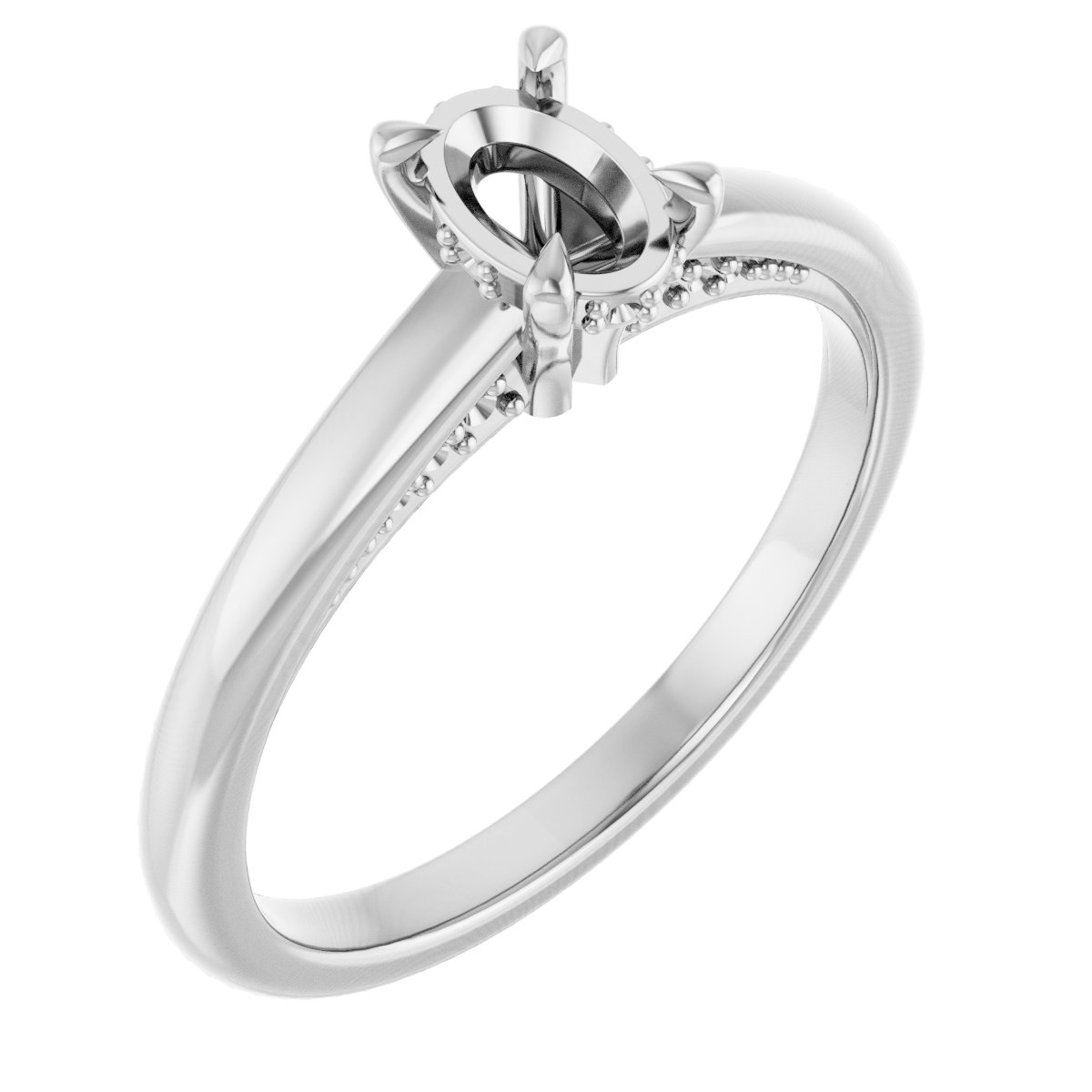 Claw-Prong Hidden Halo-Style Engagement Ring