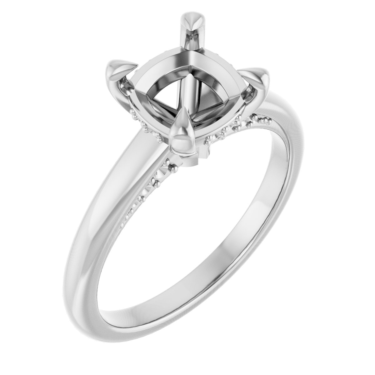 Claw-Prong Hidden Halo-Style Engagement Ring