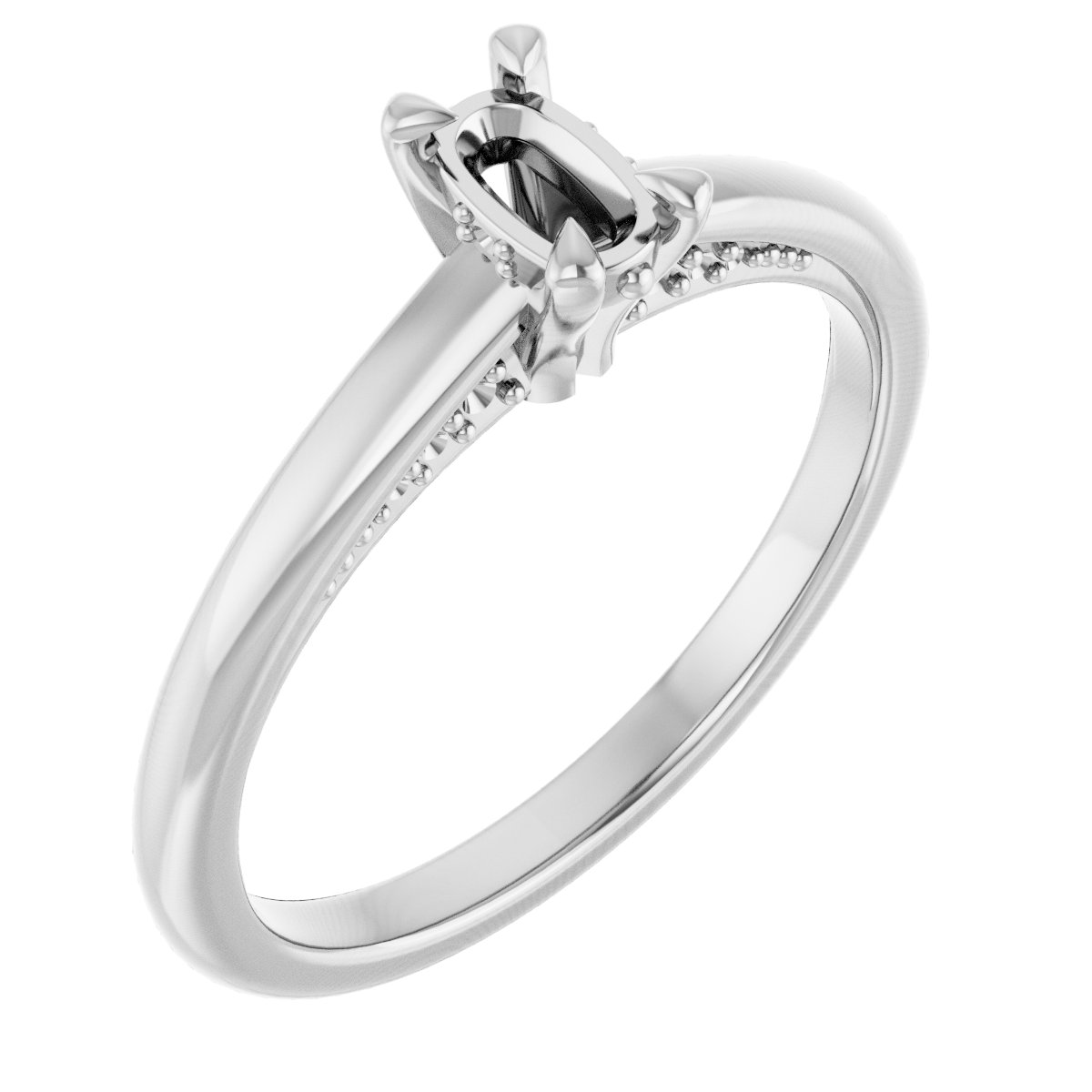 Claw-Prong Hidden Halo-Style Engagement Ring