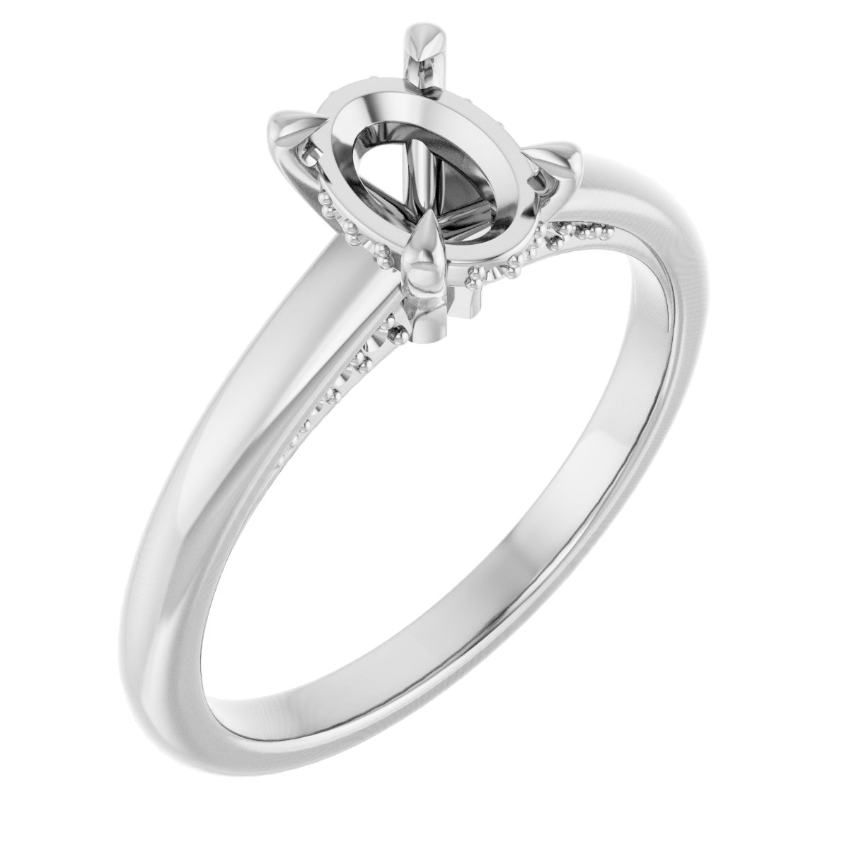 Claw-Prong Hidden Halo-Style Engagement Ring