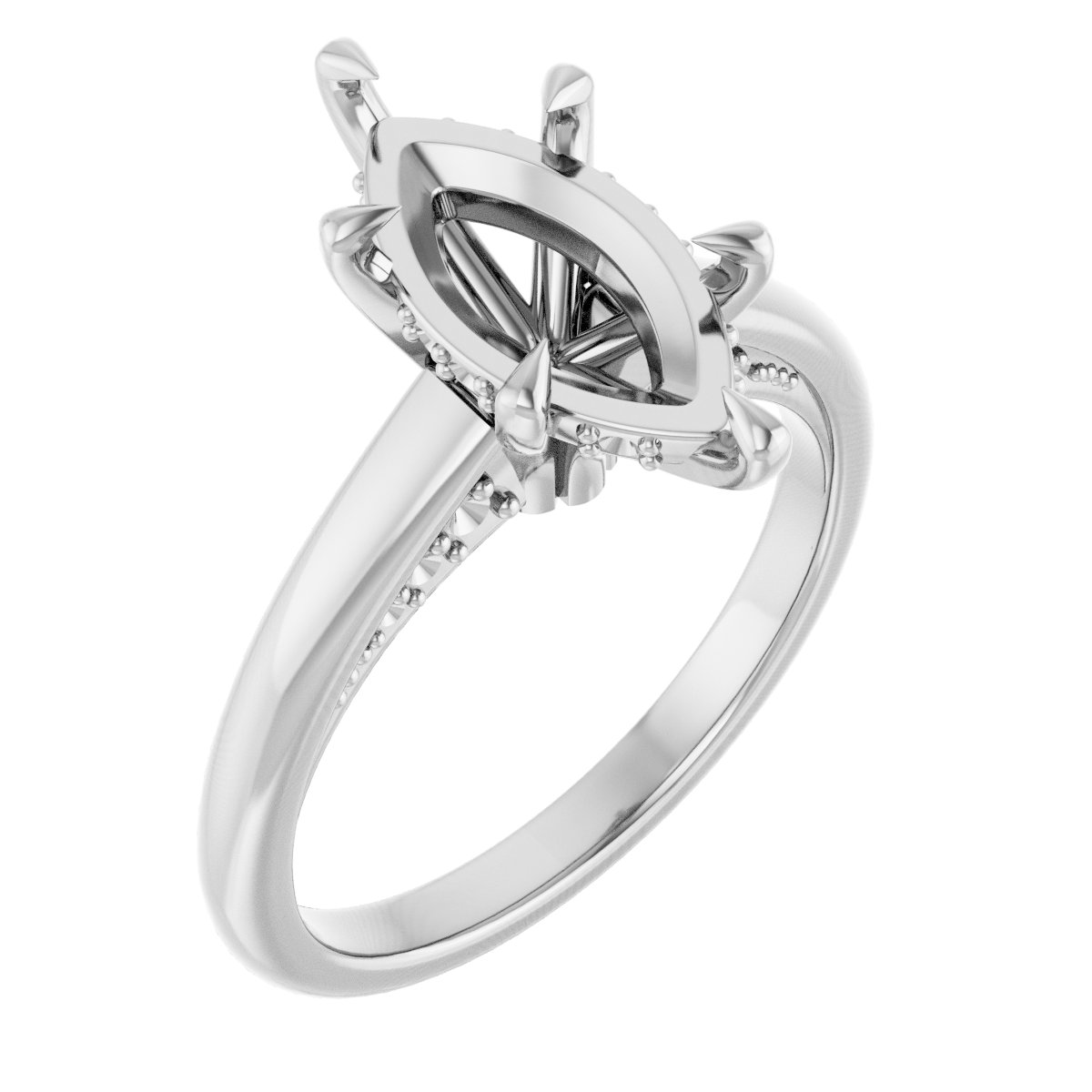 Claw-Prong Hidden Halo-Style Engagement Ring