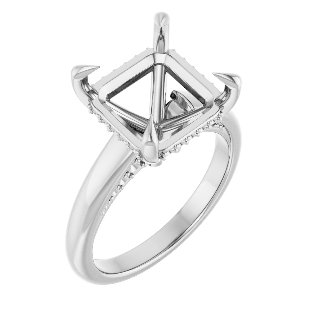 Claw-Prong Hidden Halo-Style Engagement Ring