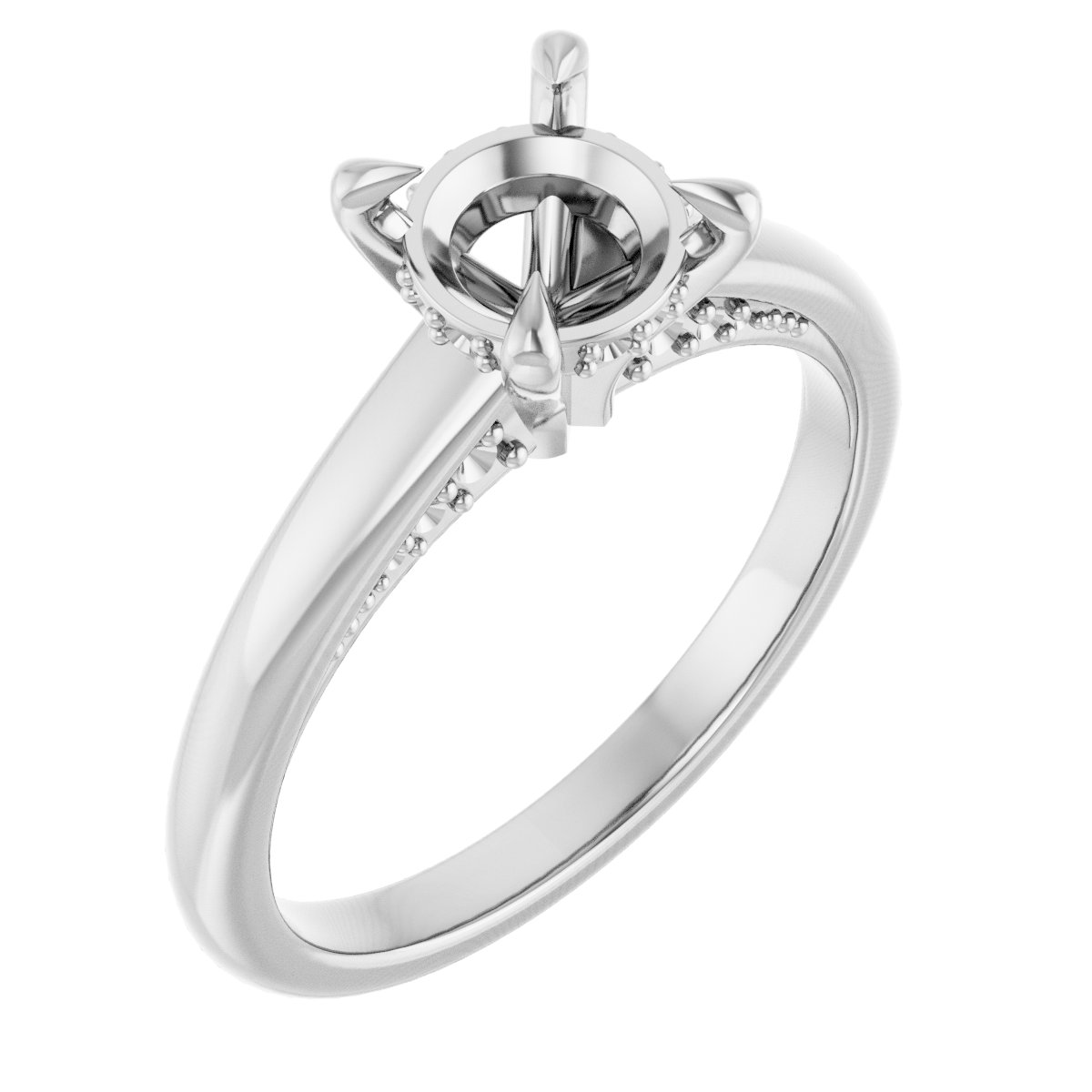 Claw-Prong Hidden Halo-Style Engagement Ring