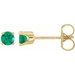 14K Yellow Natural Emerald Youth Earrings