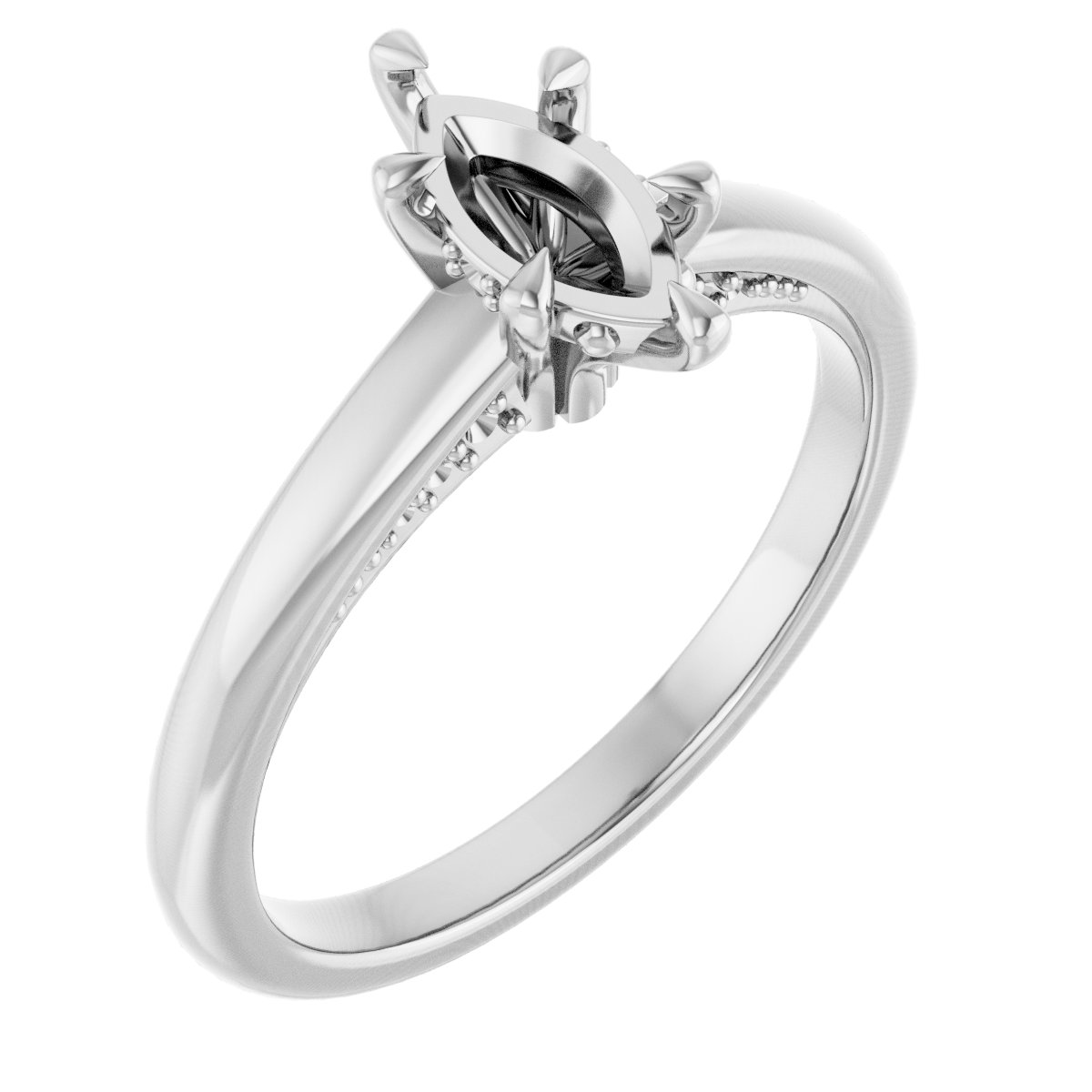 Claw-Prong Hidden Halo-Style Engagement Ring