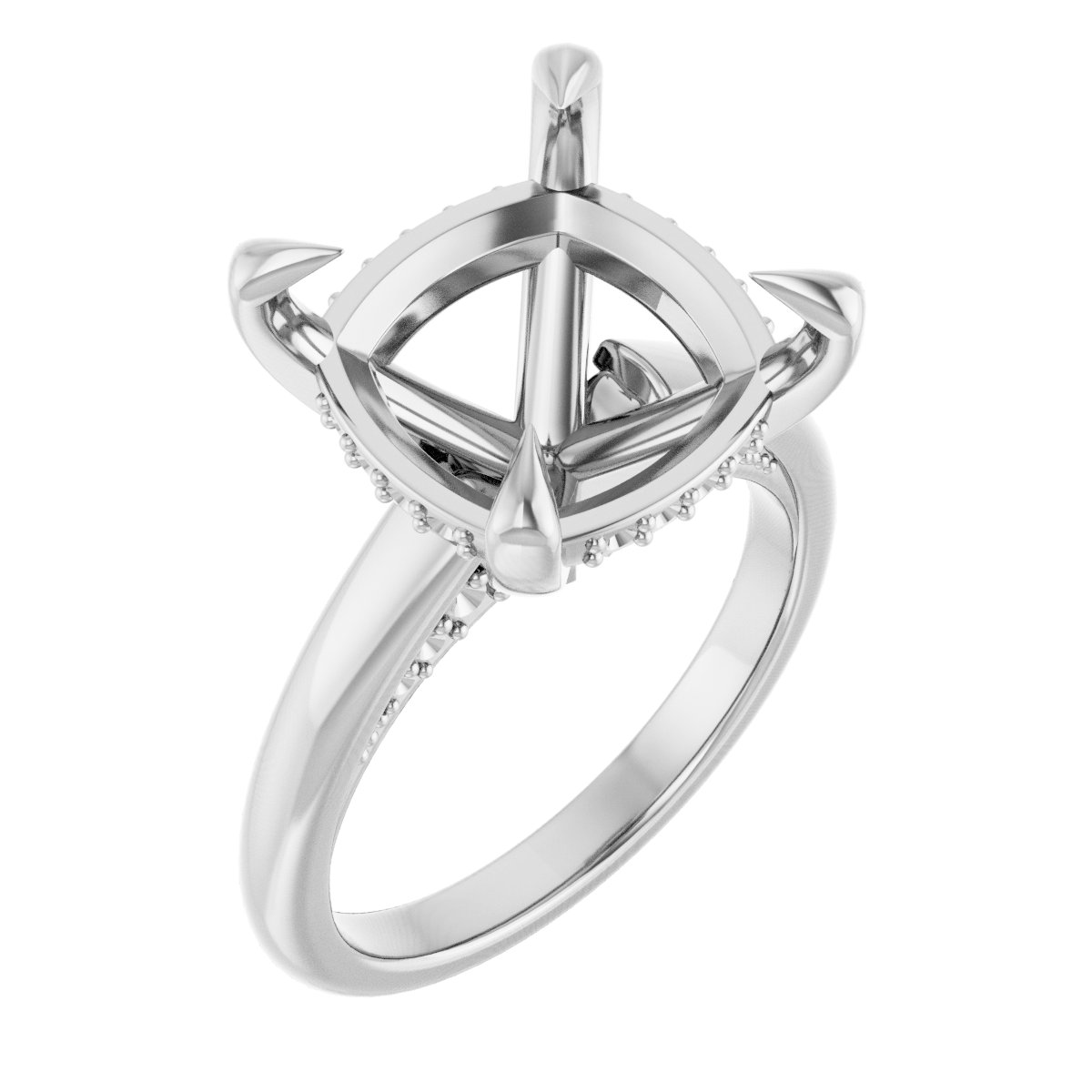 Claw-Prong Hidden Halo-Style Engagement Ring