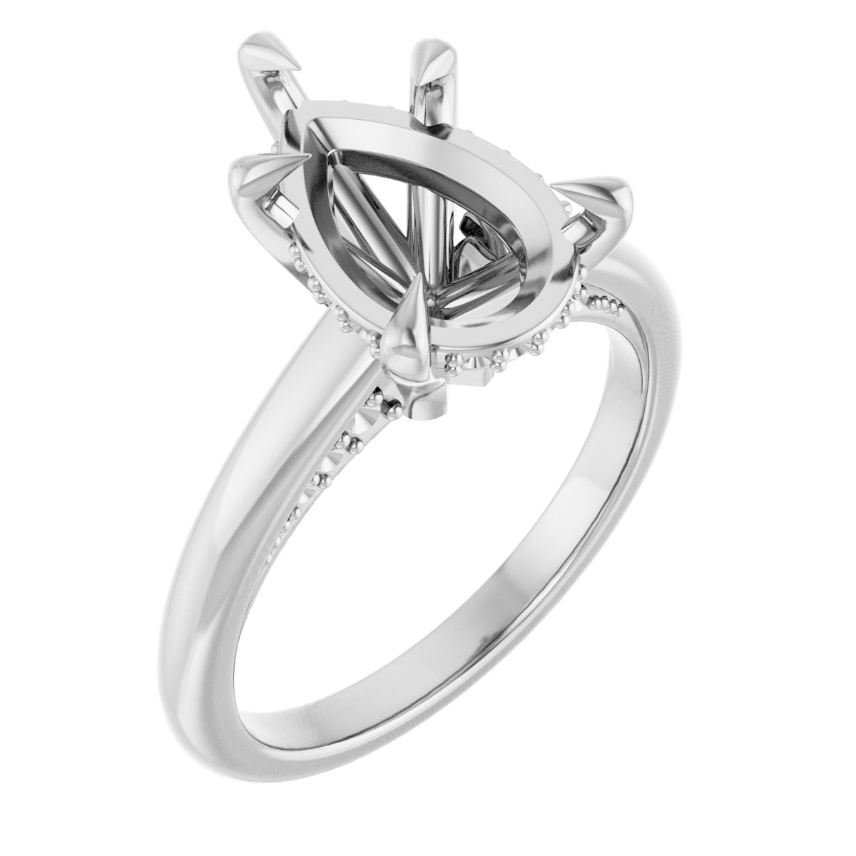 Claw-Prong Hidden Halo-Style Engagement Ring