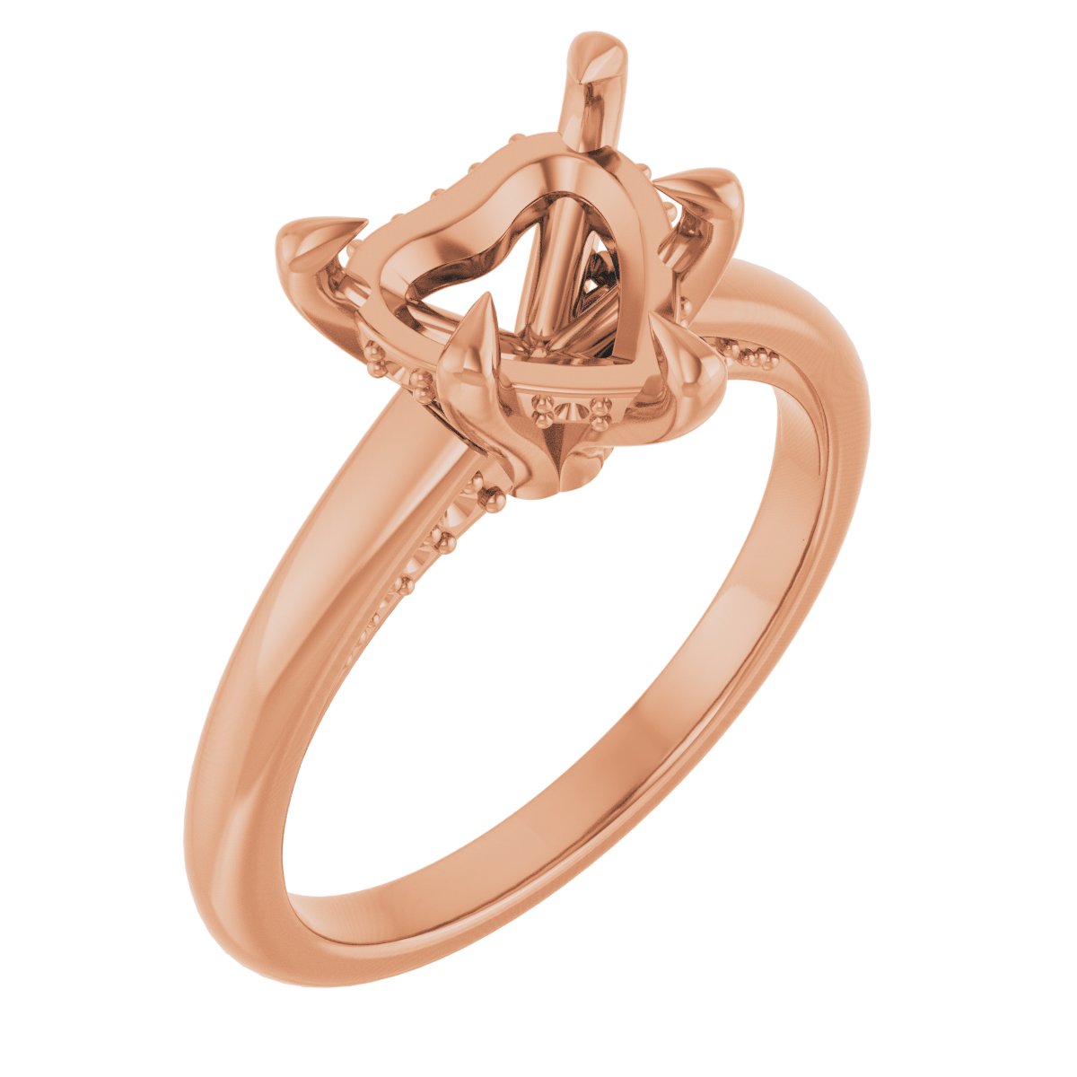 Claw-Prong Hidden Halo-Style Engagement Ring