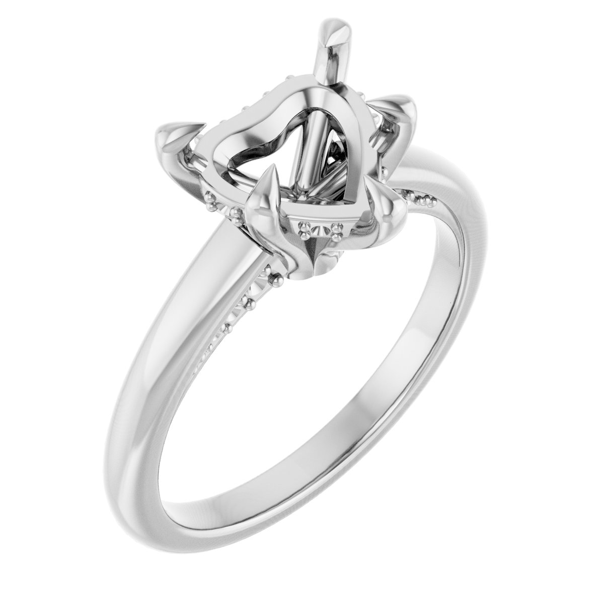 Claw-Prong Hidden Halo-Style Engagement Ring