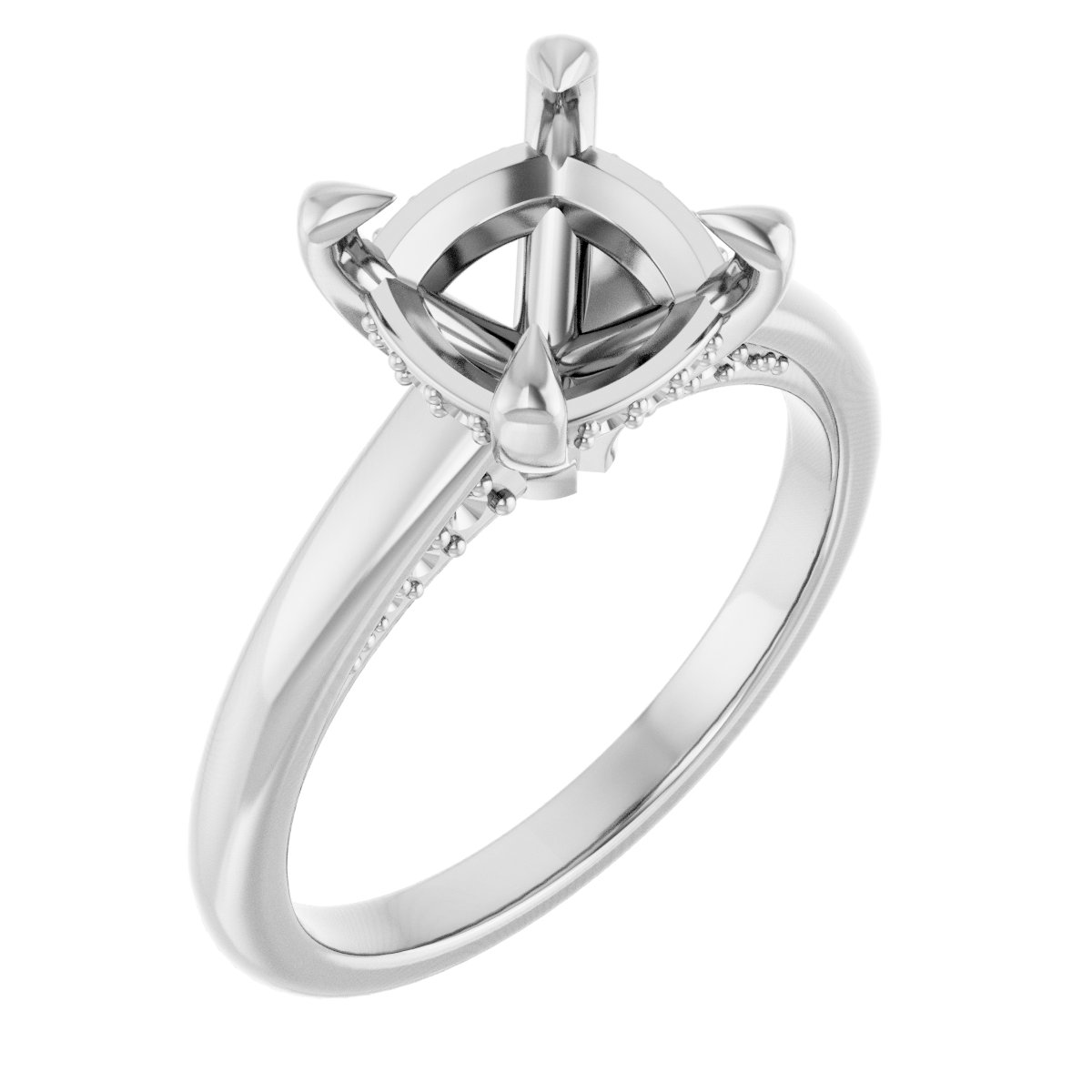 Claw-Prong Hidden Halo-Style Engagement Ring
