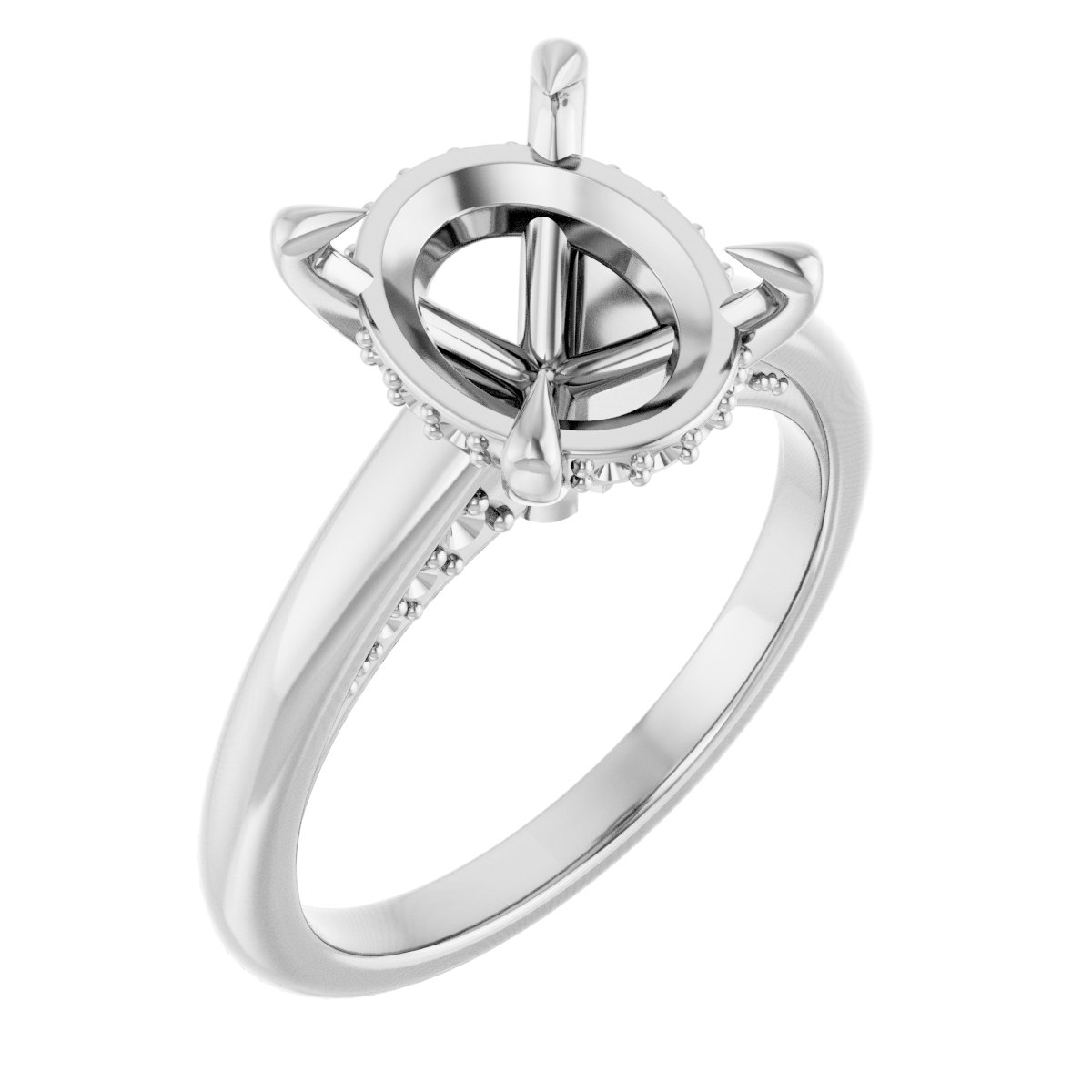 Claw-Prong Hidden Halo-Style Engagement Ring