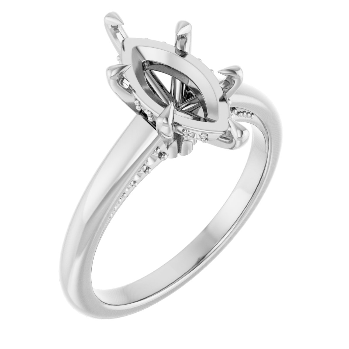 Claw-Prong Hidden Halo-Style Engagement Ring