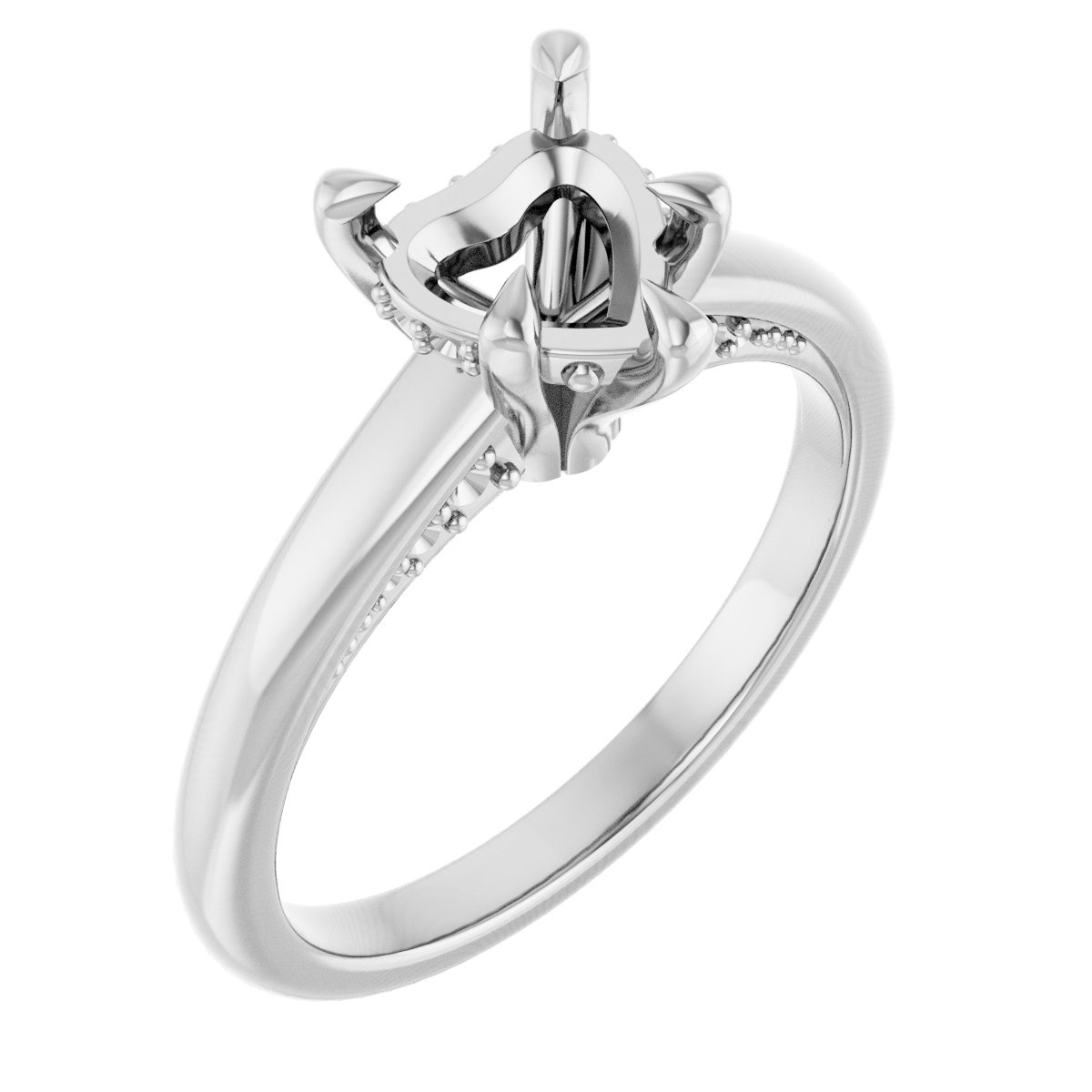 Claw-Prong Hidden Halo-Style Engagement Ring