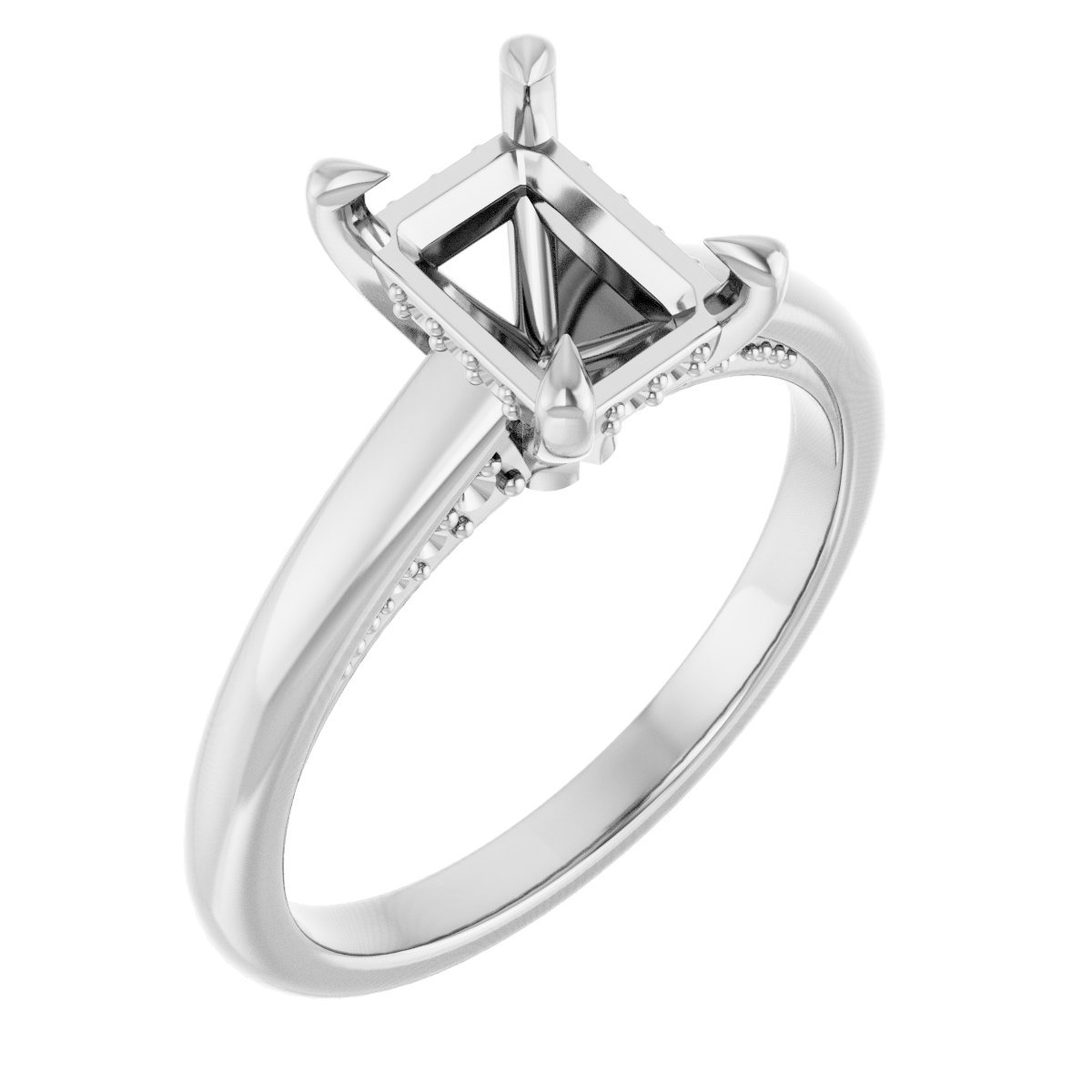 Claw-Prong Hidden Halo-Style Engagement Ring