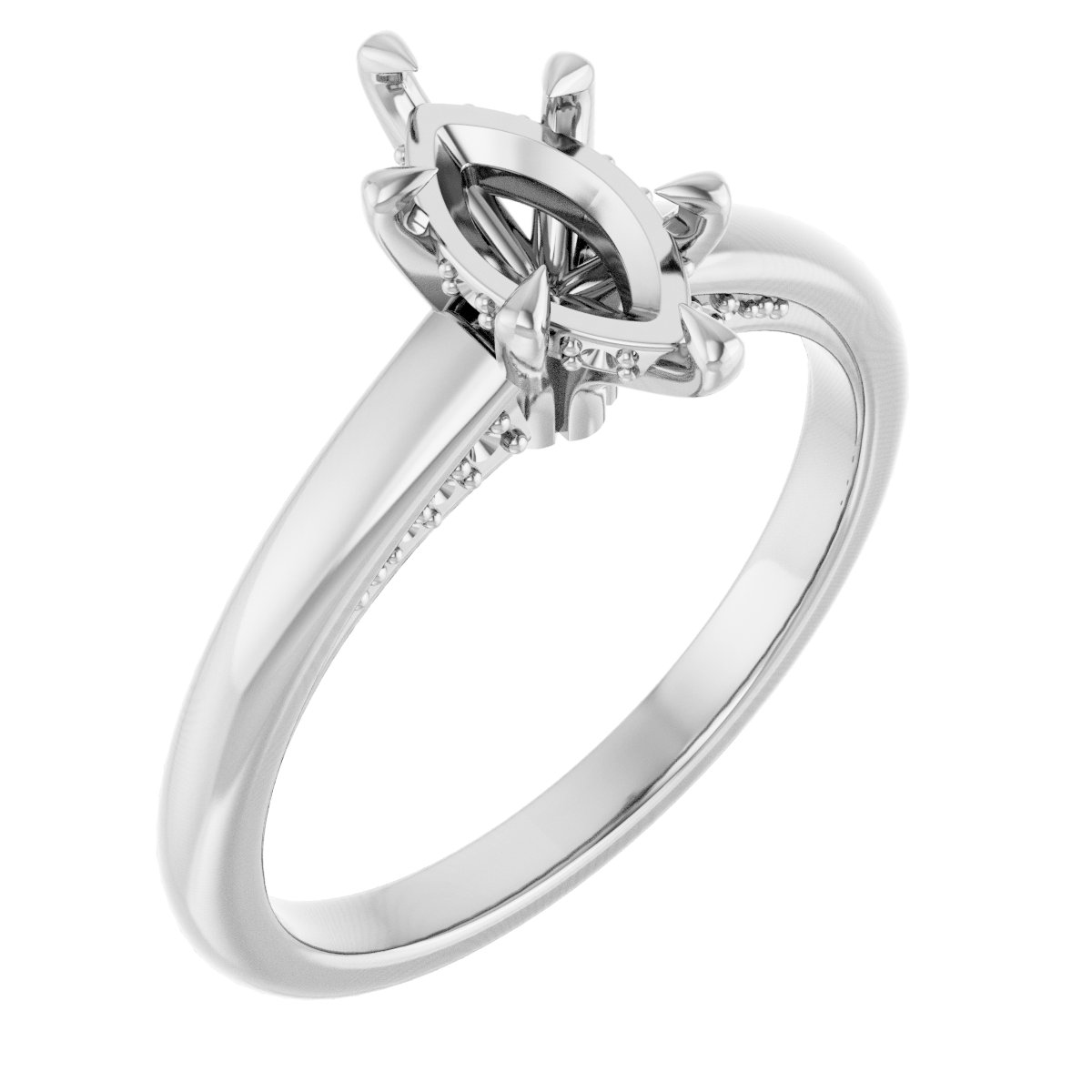 Claw-Prong Hidden Halo-Style Engagement Ring