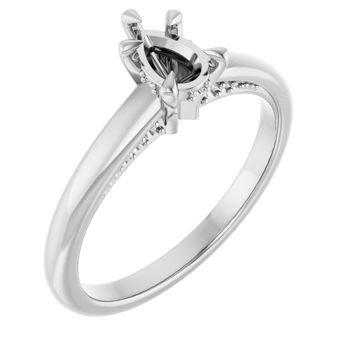 Claw-Prong Hidden Halo-Style Engagement Ring