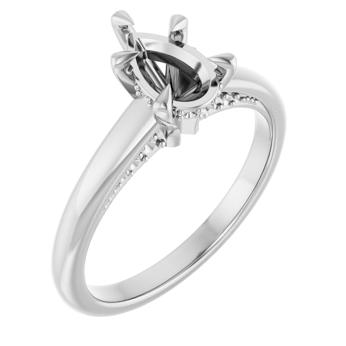 Claw-Prong Hidden Halo-Style Engagement Ring