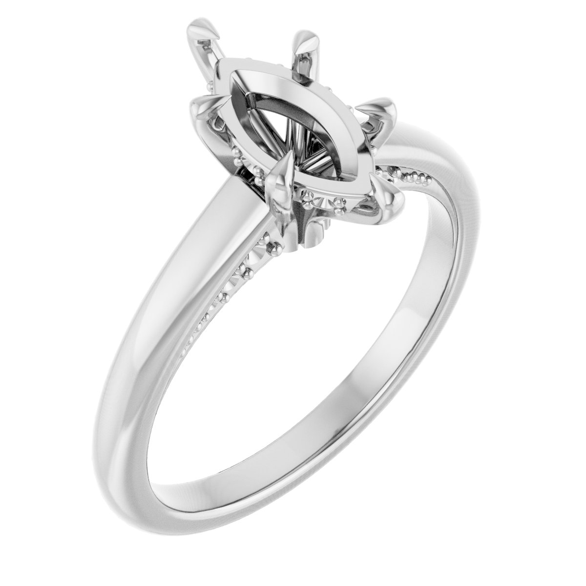 Claw-Prong Hidden Halo-Style Engagement Ring