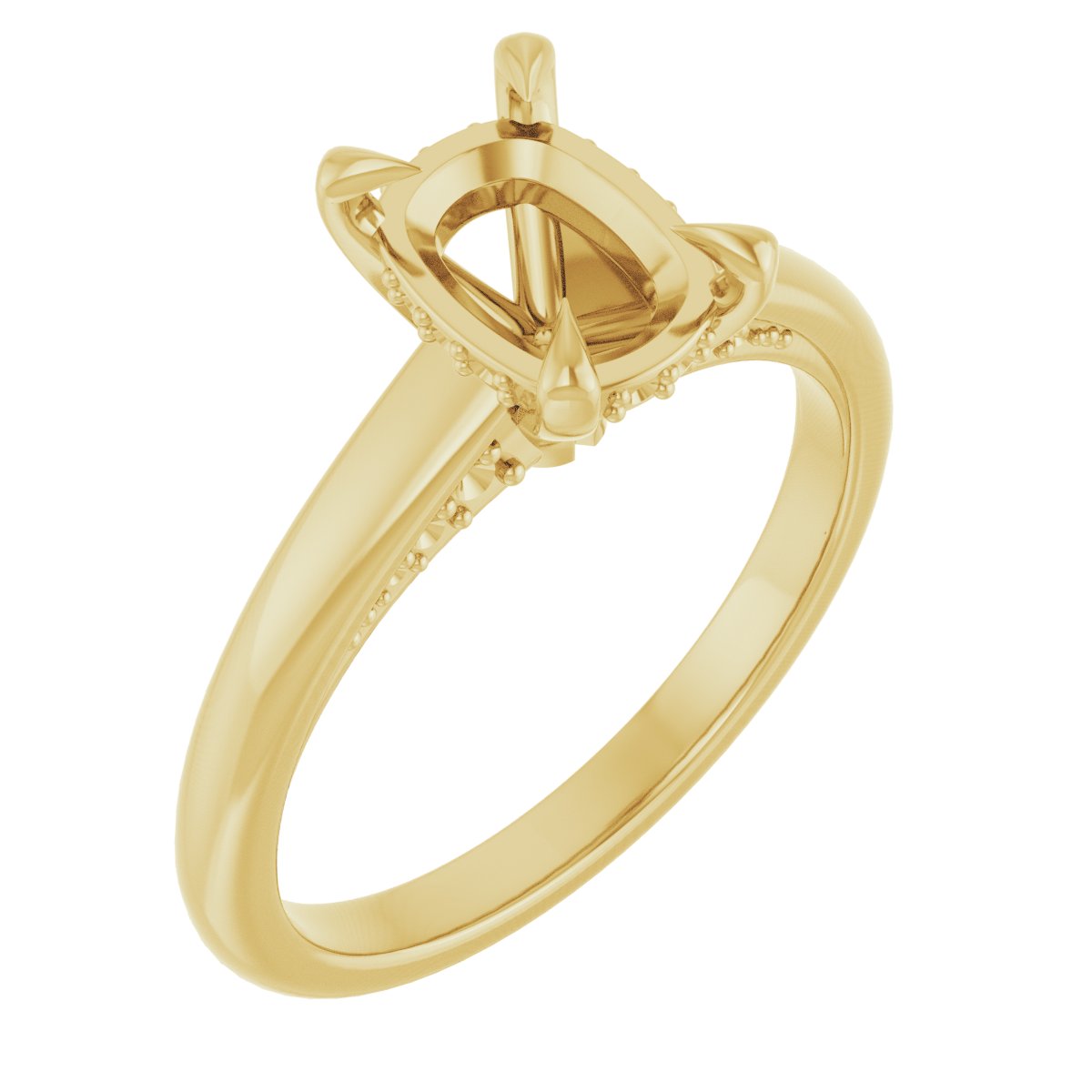 Claw-Prong Hidden Halo-Style Engagement Ring