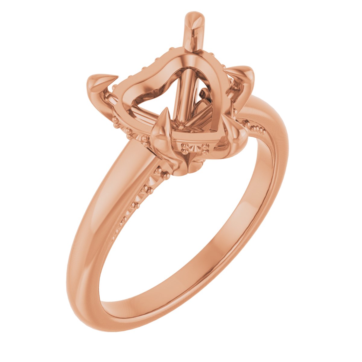 Claw-Prong Hidden Halo-Style Engagement Ring