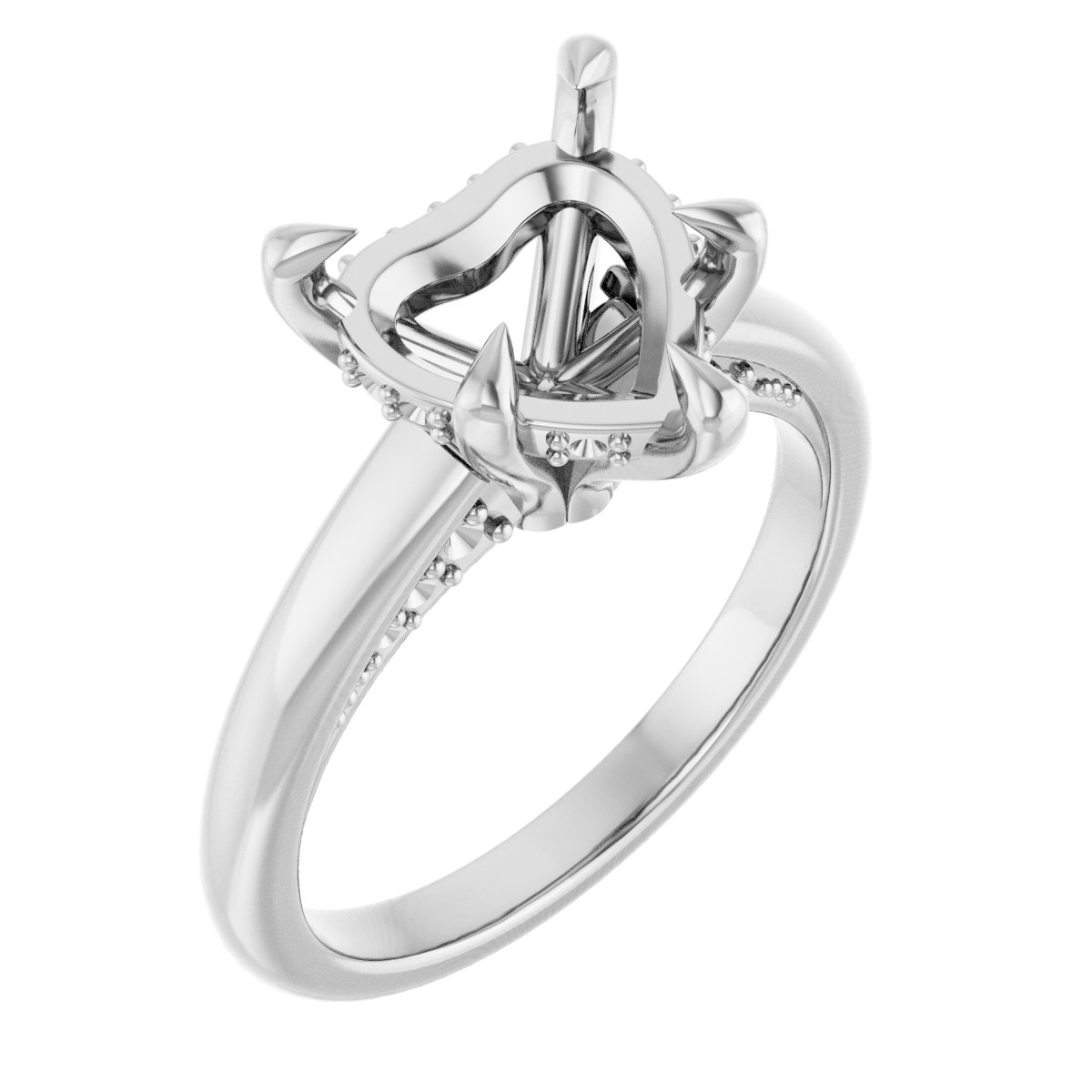 Claw-Prong Hidden Halo-Style Engagement Ring