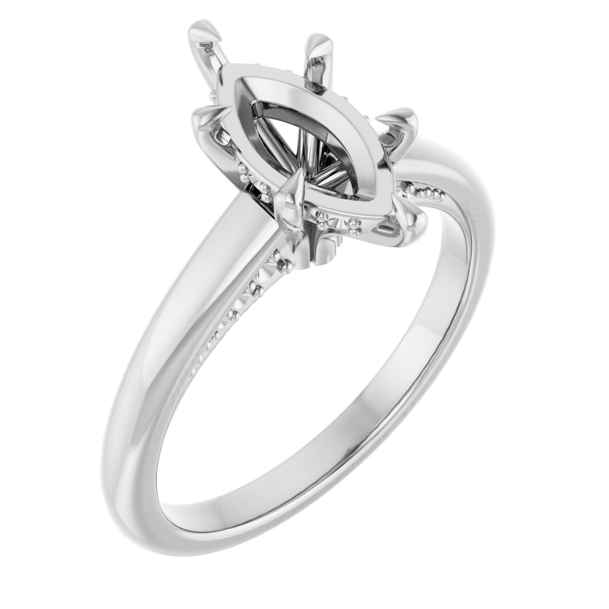 Claw-Prong Hidden Halo-Style Engagement Ring
