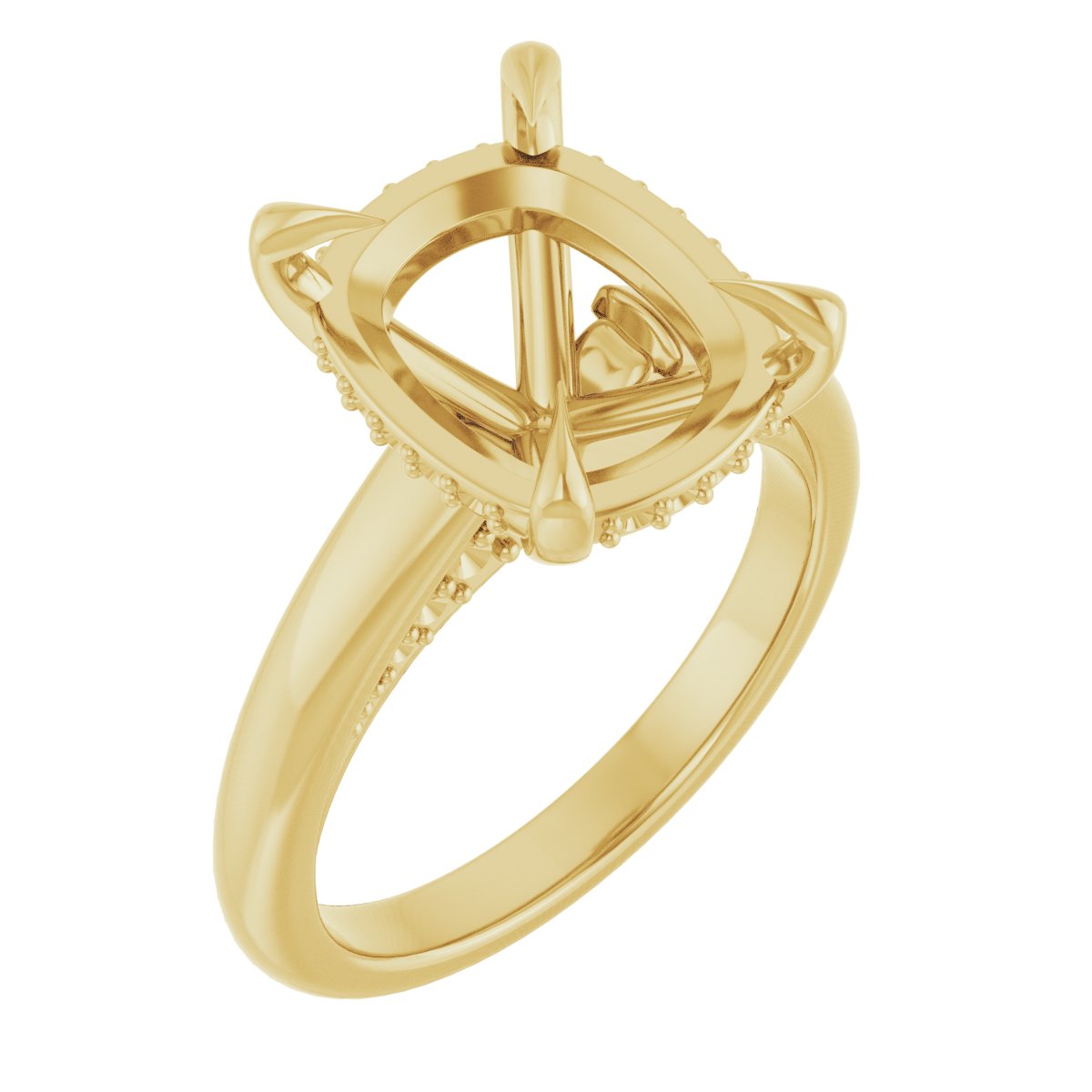 Claw-Prong Hidden Halo-Style Engagement Ring