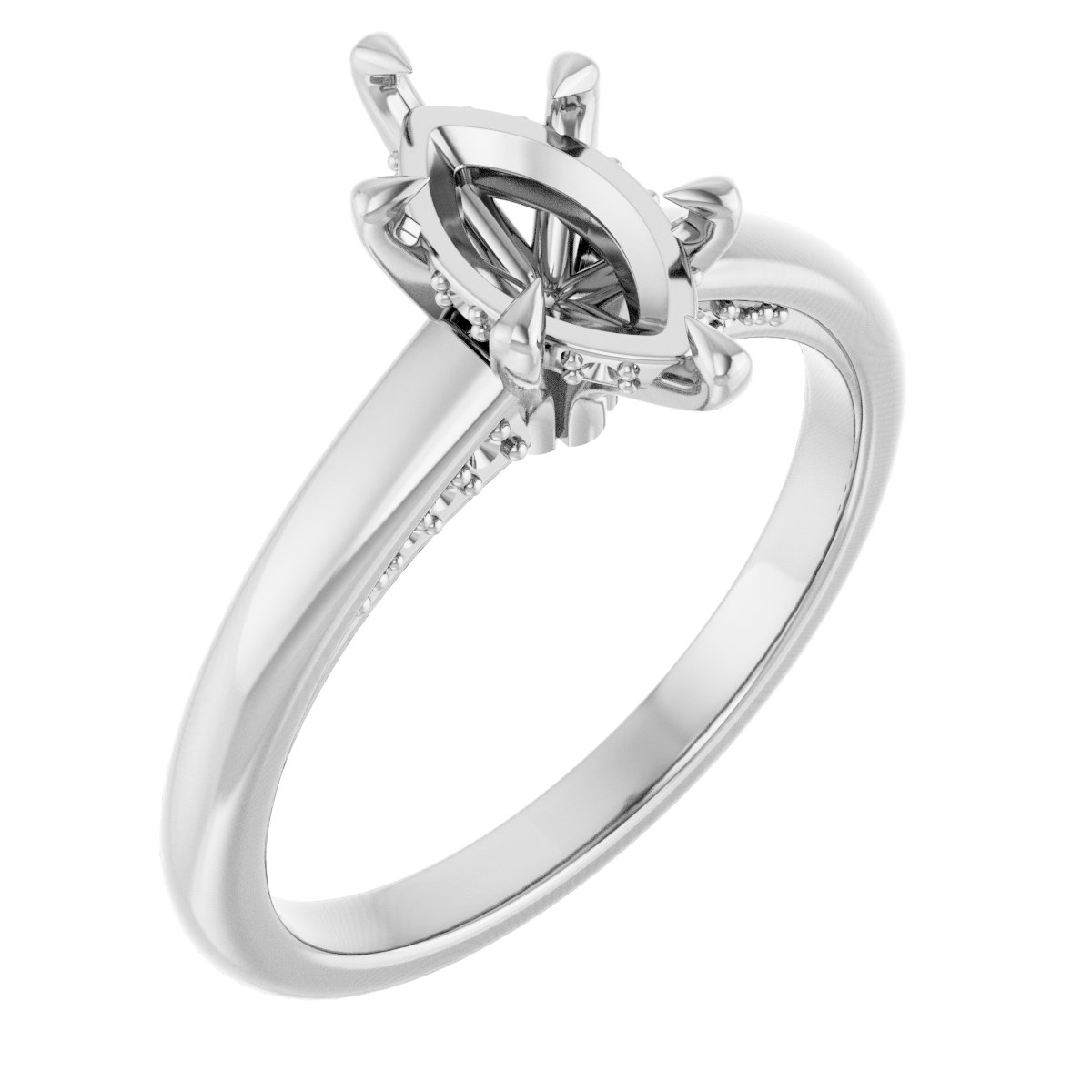 Claw-Prong Hidden Halo-Style Engagement Ring