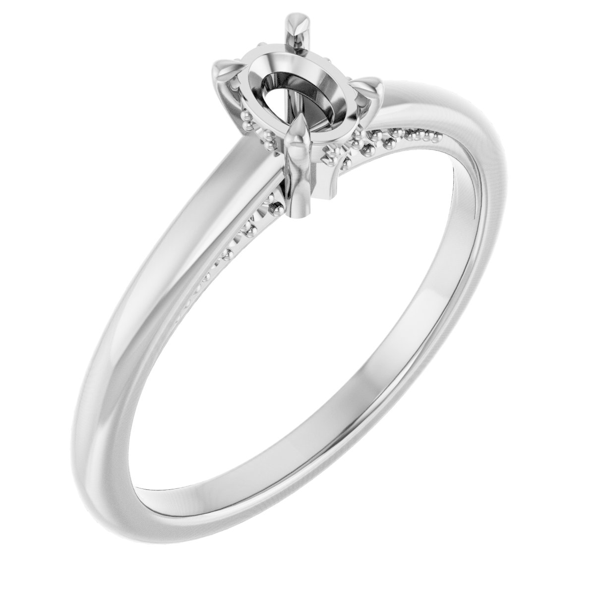 Claw-Prong Hidden Halo-Style Engagement Ring