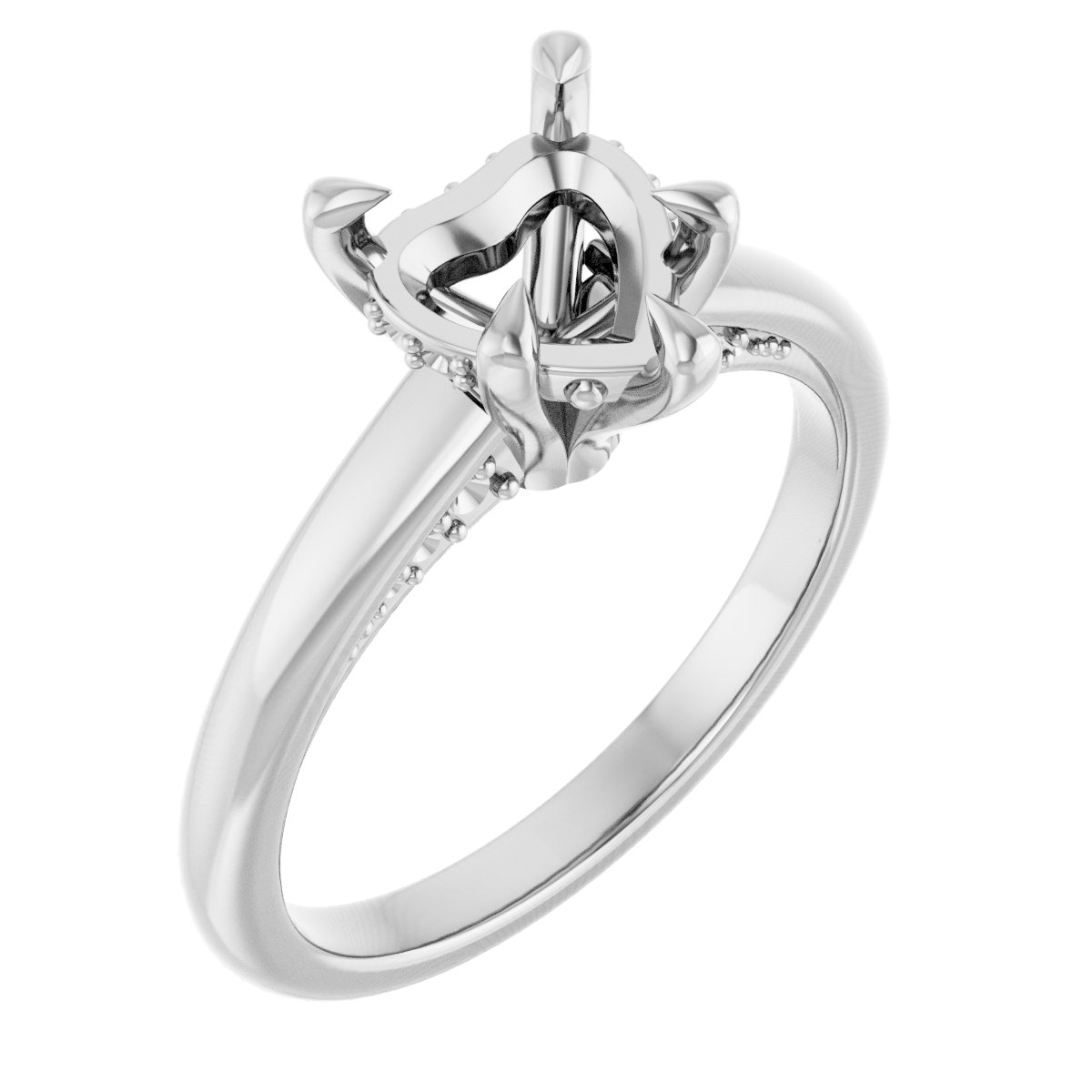 Claw-Prong Hidden Halo-Style Engagement Ring