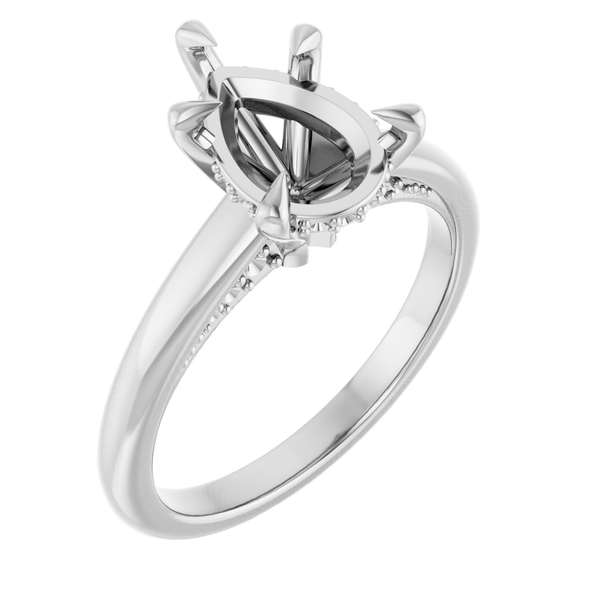 Claw-Prong Hidden Halo-Style Engagement Ring