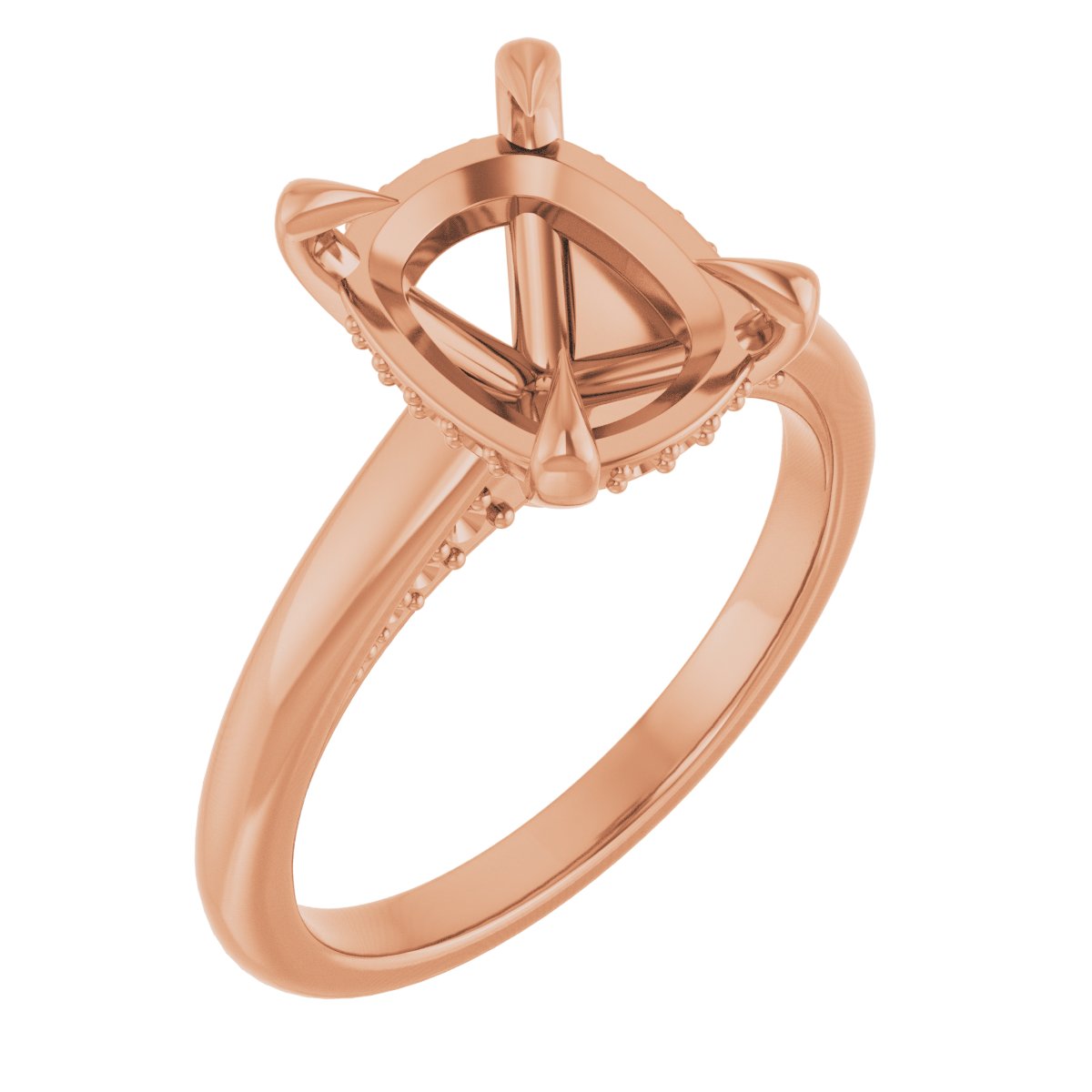 Claw-Prong Hidden Halo-Style Engagement Ring
