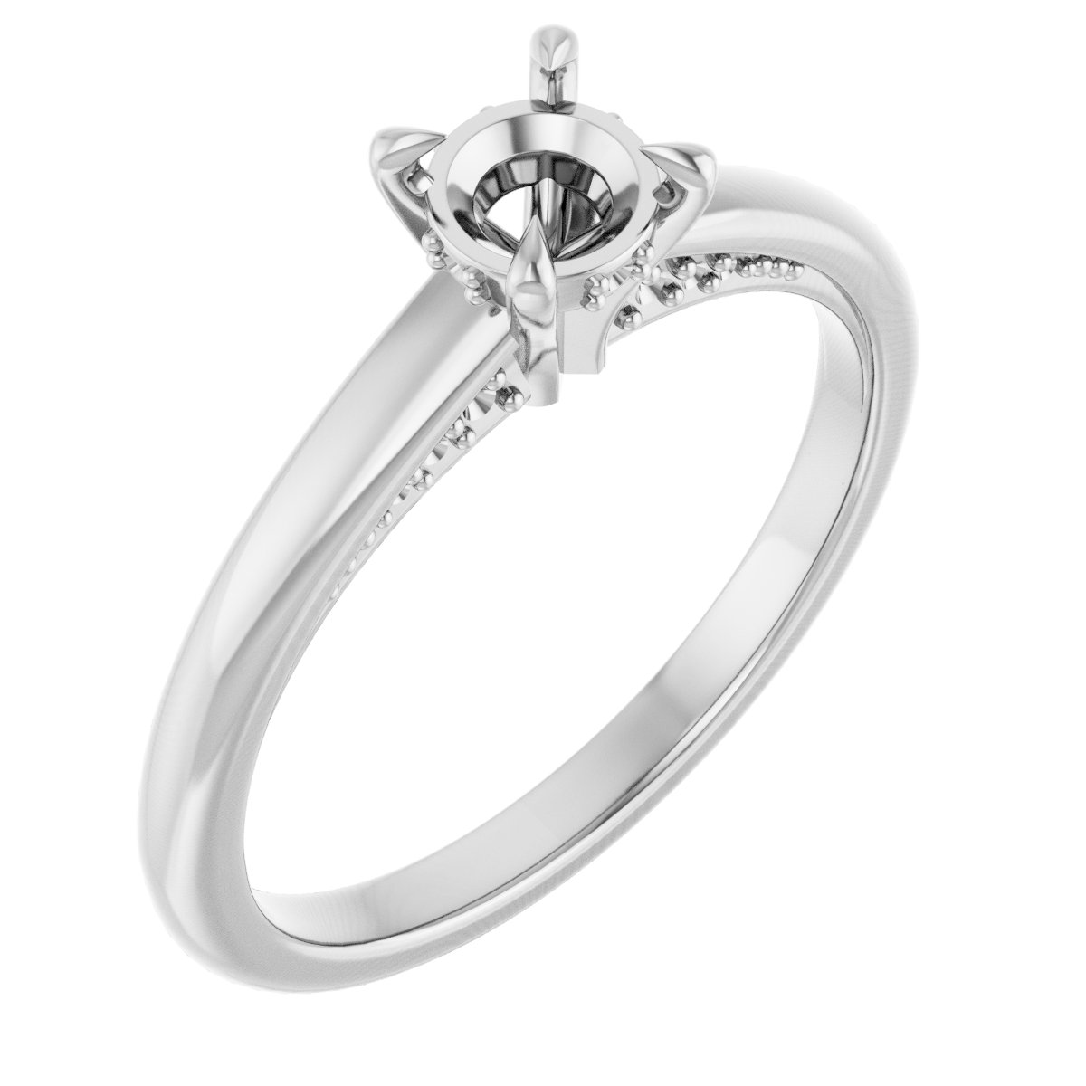Claw-Prong Hidden Halo-Style Engagement Ring
