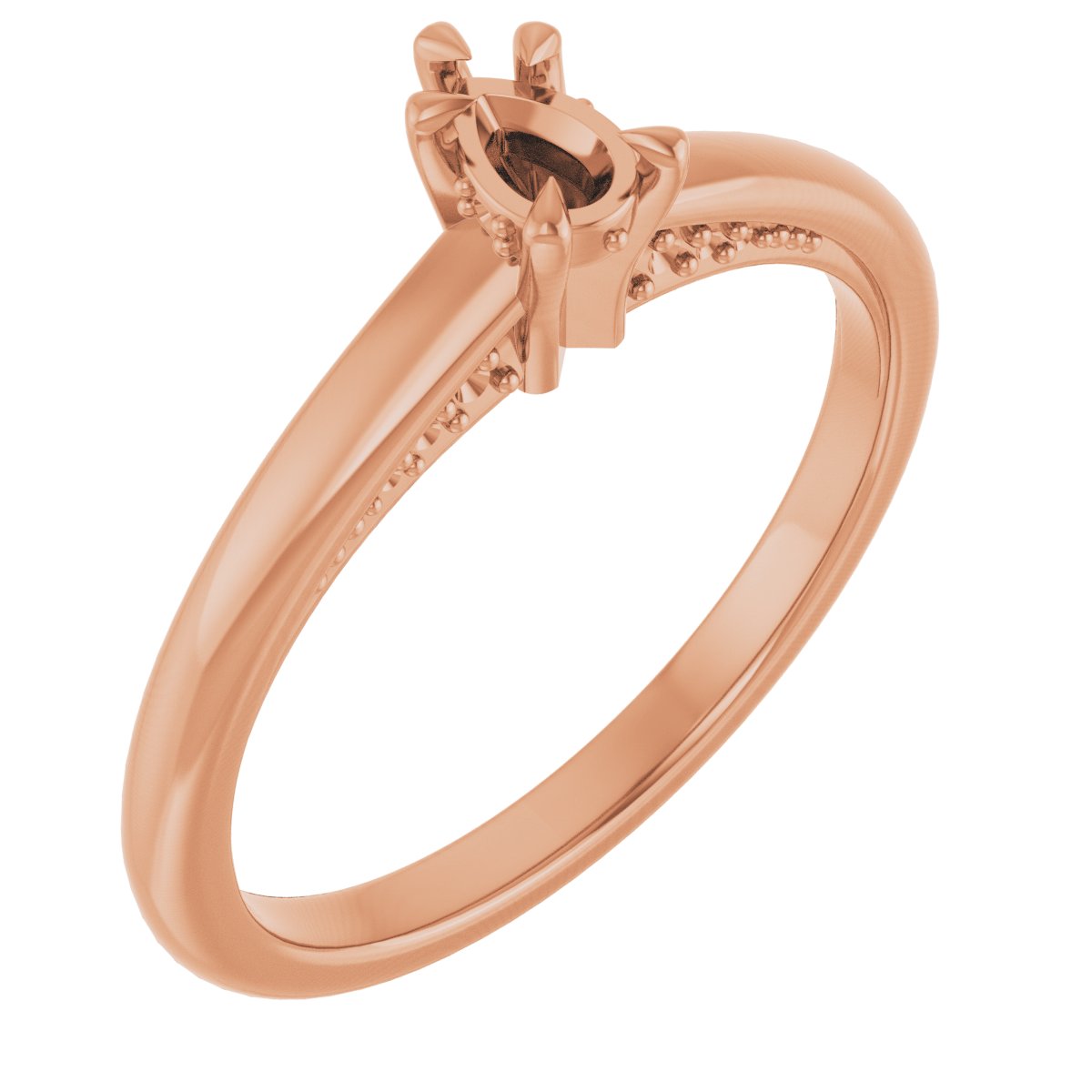 Claw-Prong Hidden Halo-Style Engagement Ring