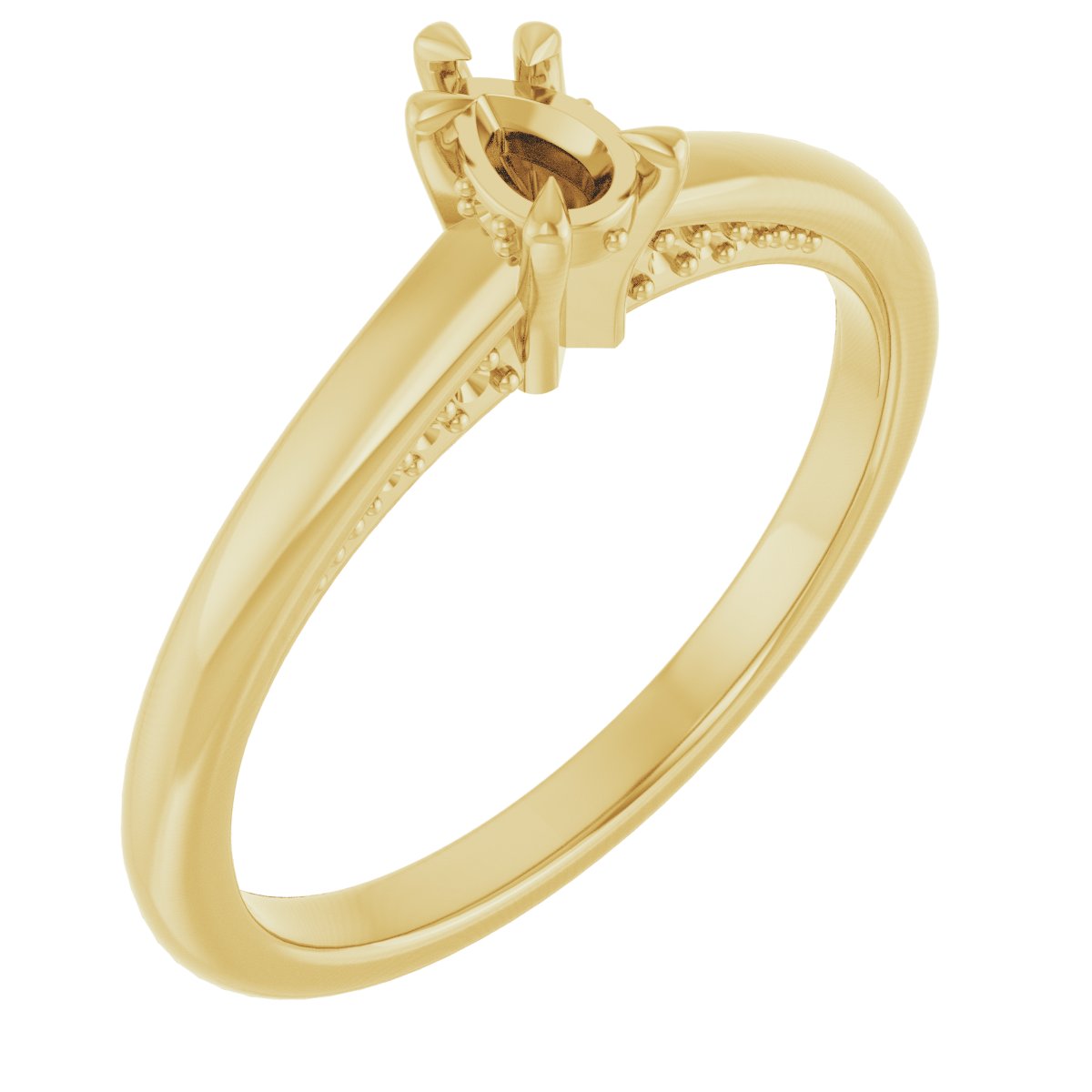 Claw-Prong Hidden Halo-Style Engagement Ring