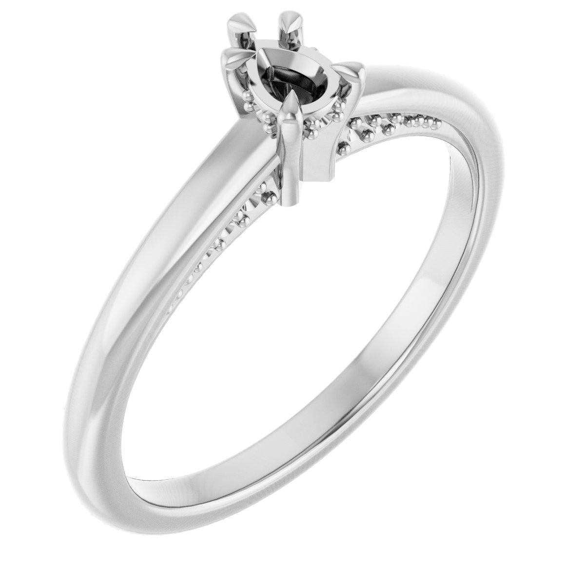 Claw-Prong Hidden Halo-Style Engagement Ring