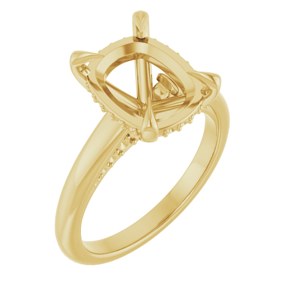 Claw-Prong Hidden Halo-Style Engagement Ring