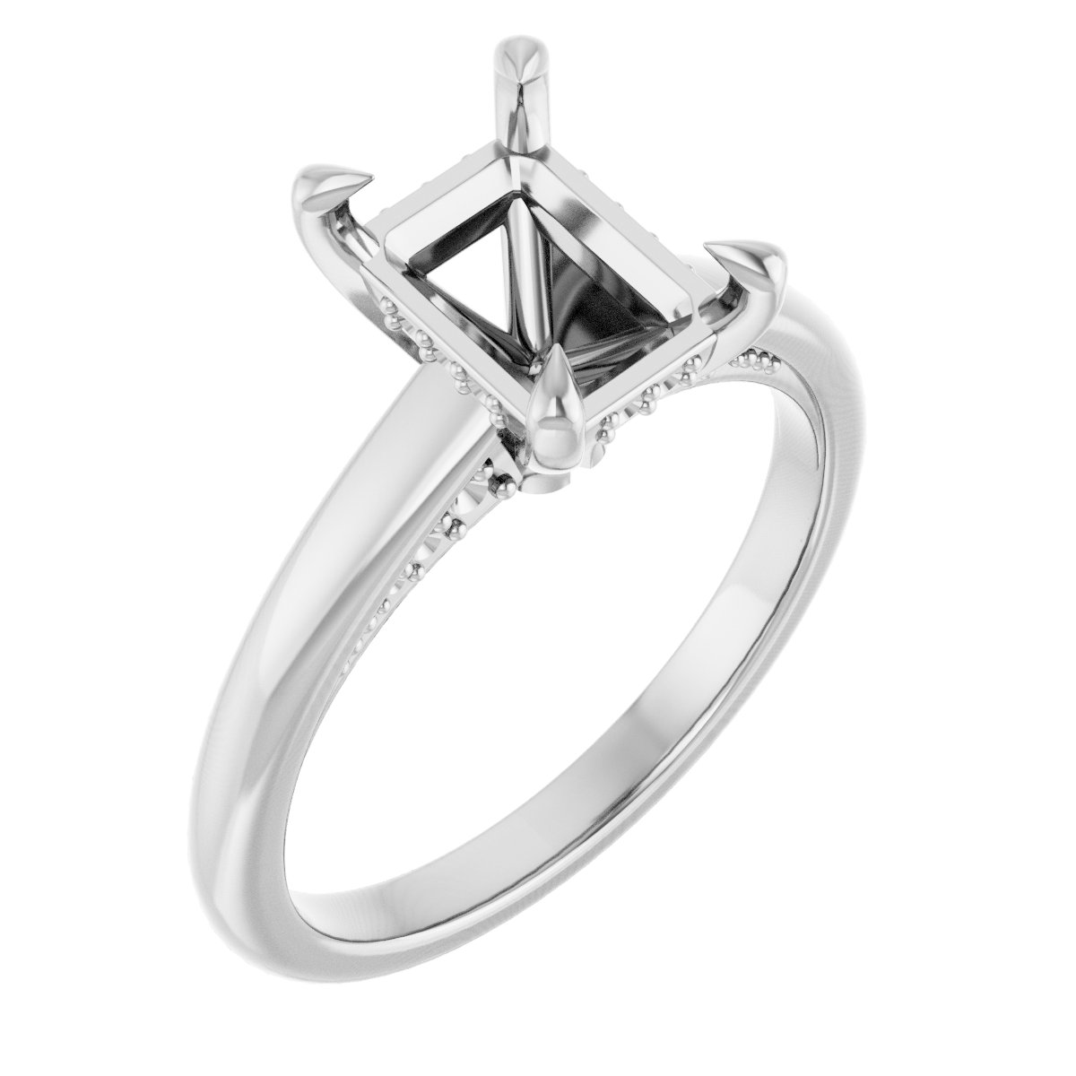 Claw-Prong Hidden Halo-Style Engagement Ring