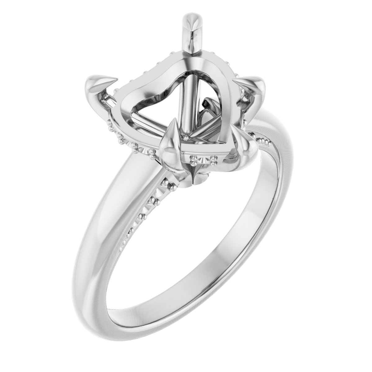 Claw-Prong Hidden Halo-Style Engagement Ring