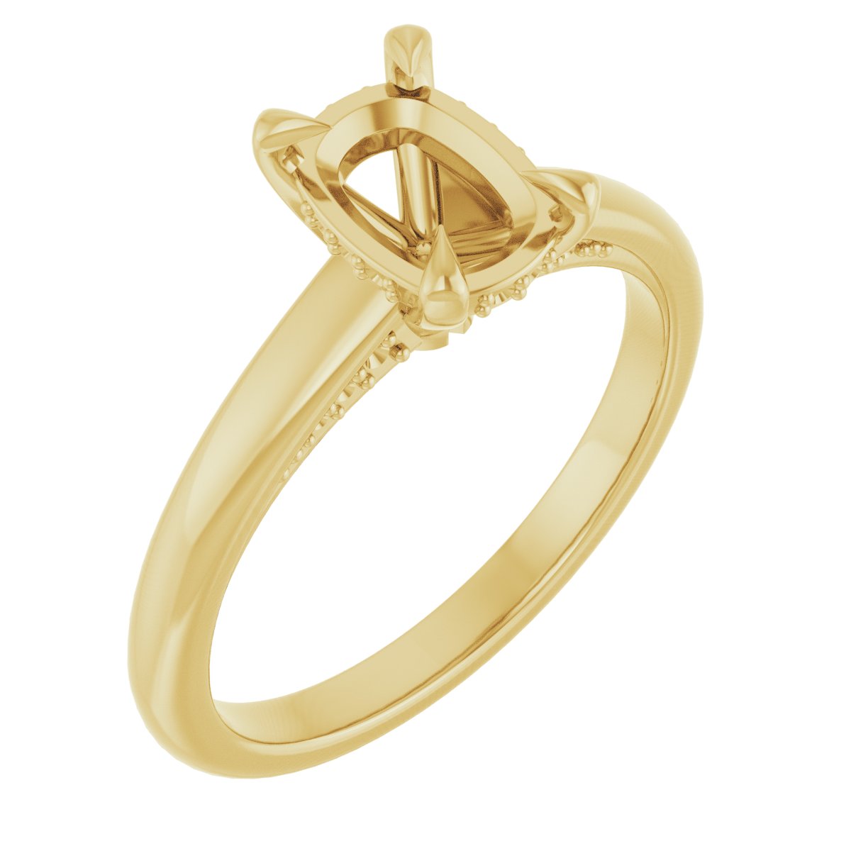 Claw-Prong Hidden Halo-Style Engagement Ring